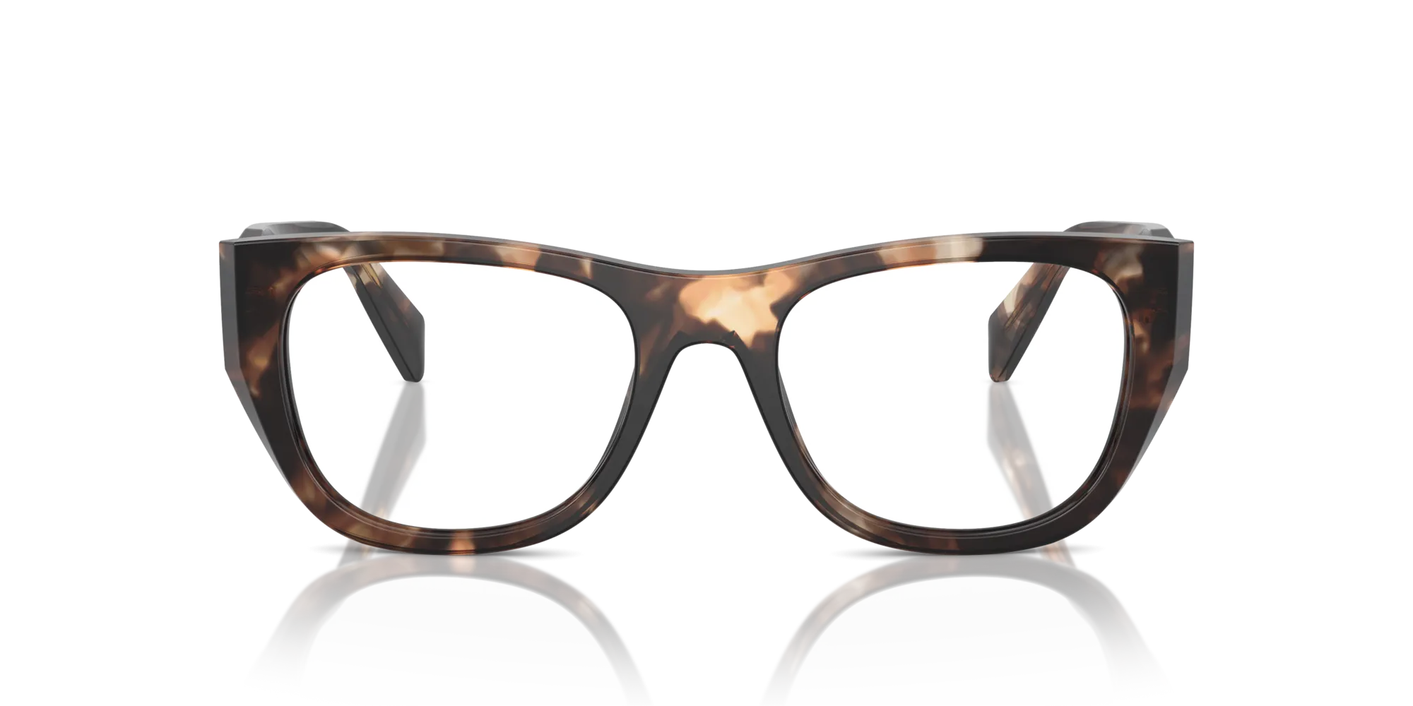 Prada PR A18V 14P1O1 Montature da vista Acetato Tartaruga Geometrica Normale - immagine 3