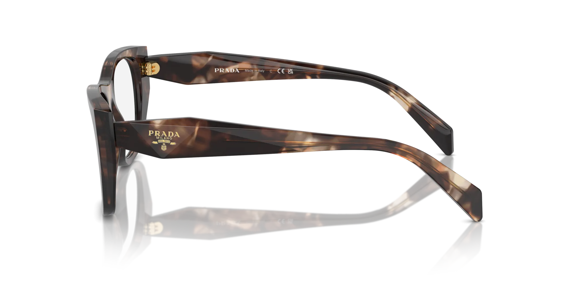 Prada PR A18V 14P1O1 Montature da vista Acetato Tartaruga Geometrica Normale - immagine 4