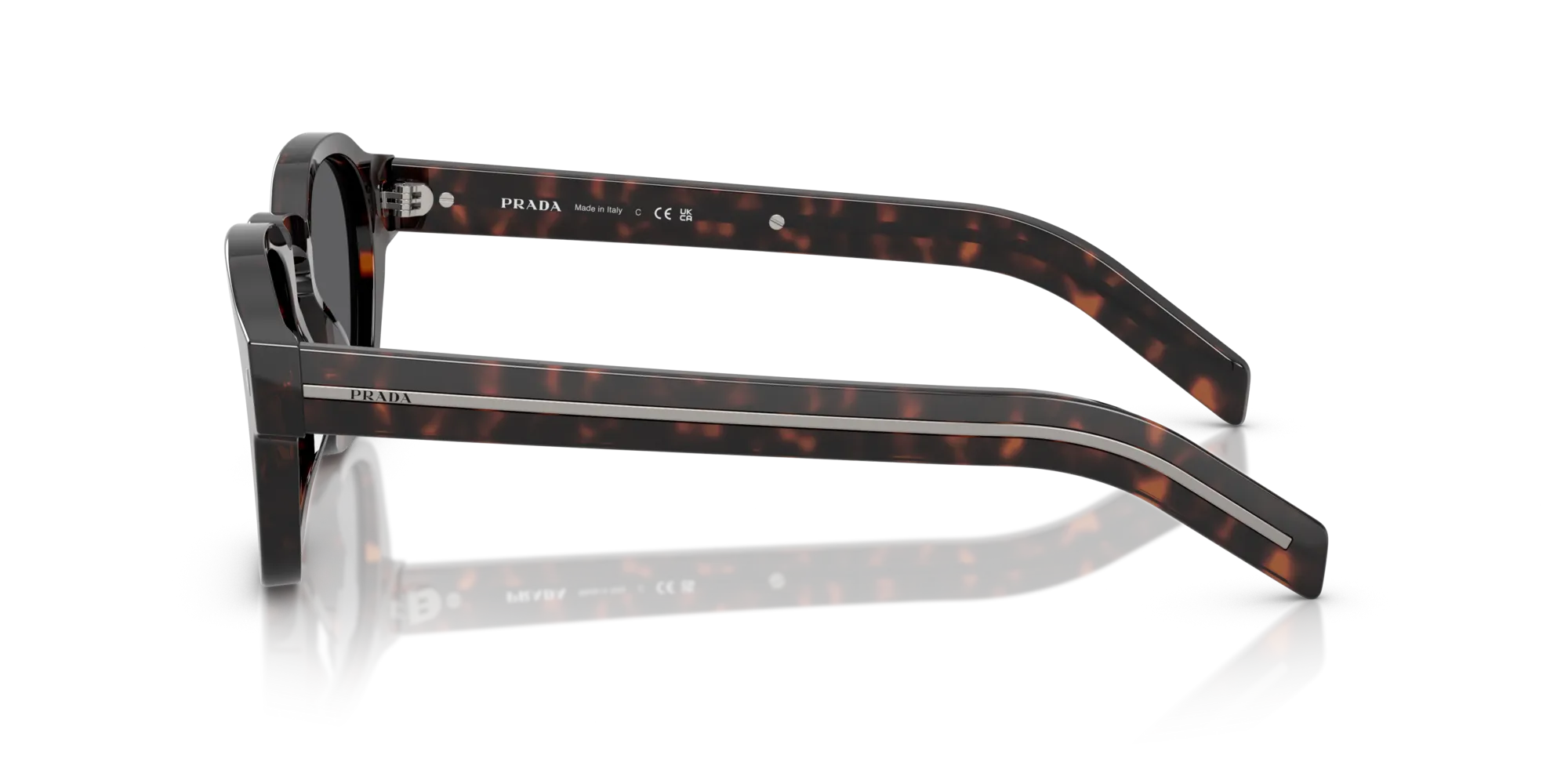 Prada PR A16S 17N731 Occhiali da sole Acetato Tartaruga Grigio Pantos Normale - immagine 4