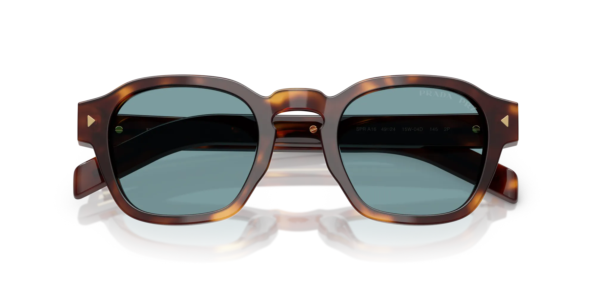 Prada PR A16S 15W04D Occhiali da sole Acetato Tartaruga Verde Pantos Polarizzata - immagine 2