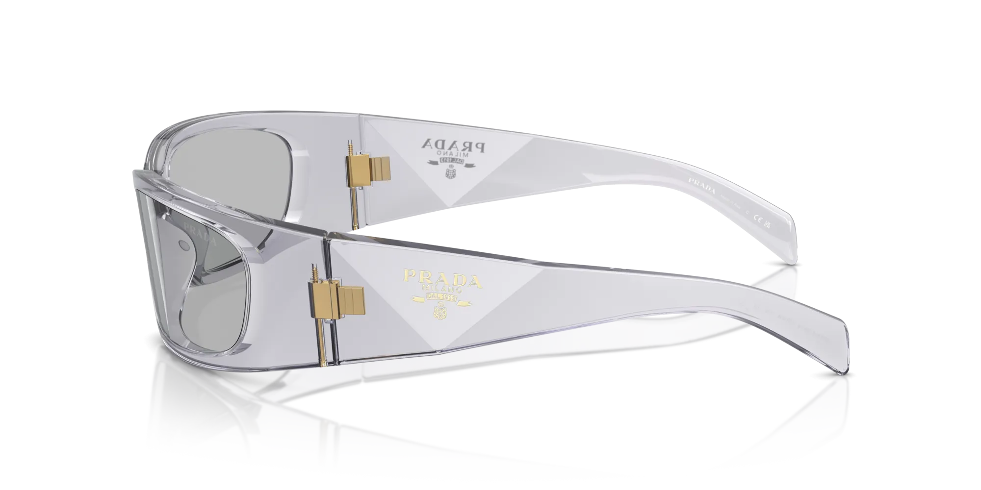 Prada PR A14S 12R30B Occhiali da sole Acetato Grigio Grigio Farfalla Normale - immagine 4