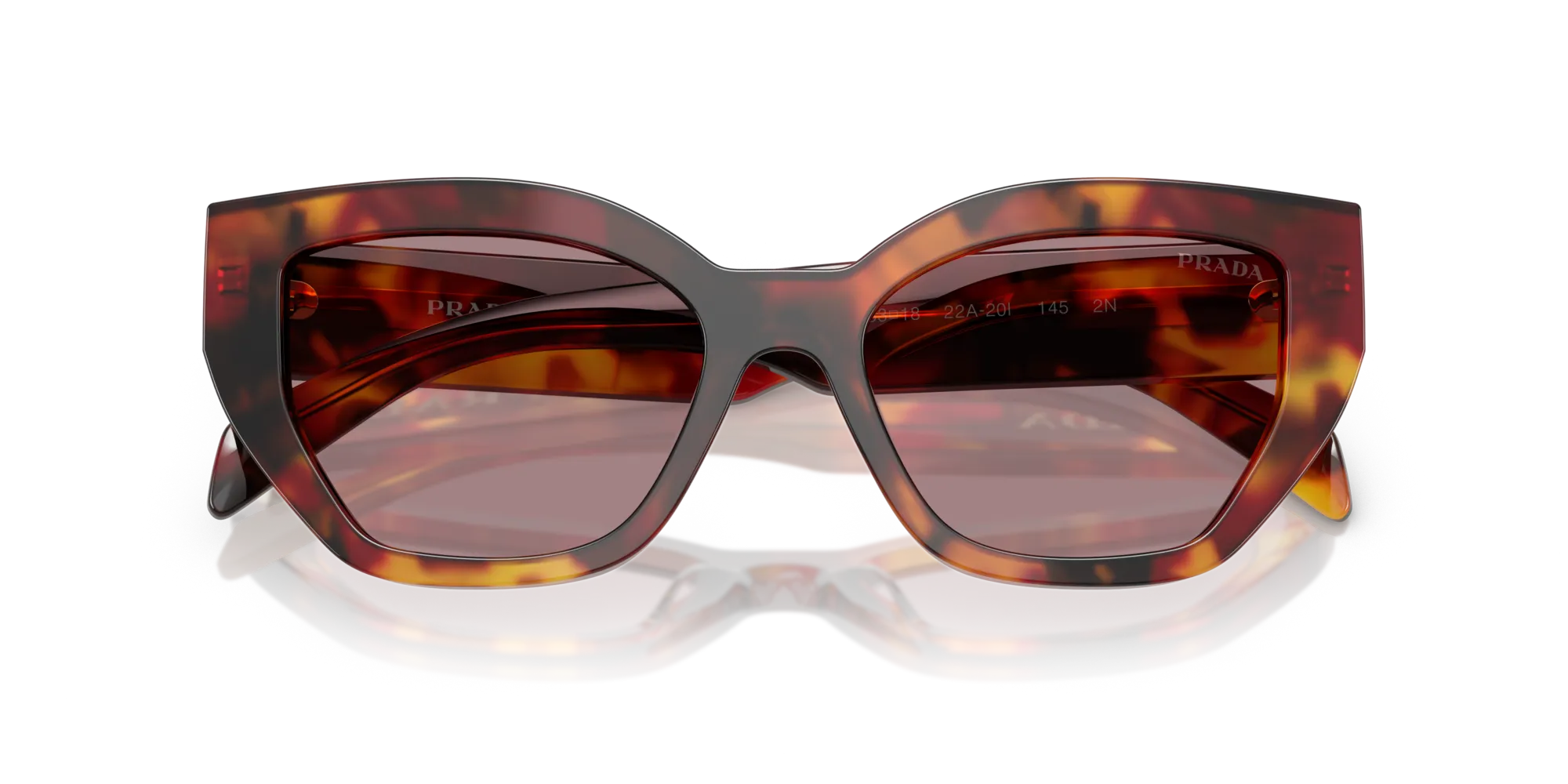 Prada PR A09S 22A20I Occhiali da sole Acetato Tartaruga Marrone Farfalla Normale - immagine 2
