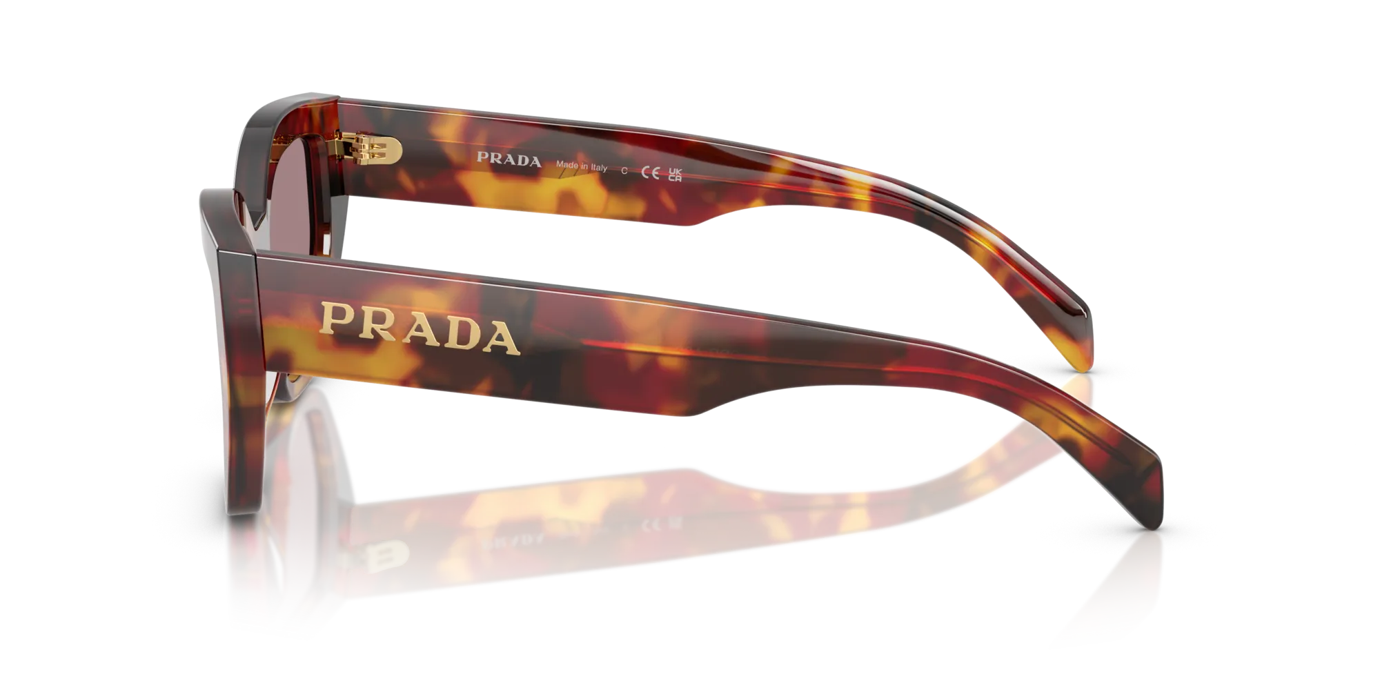 Prada PR A09S 22A20I Occhiali da sole Acetato Tartaruga Marrone Farfalla Normale - immagine 4