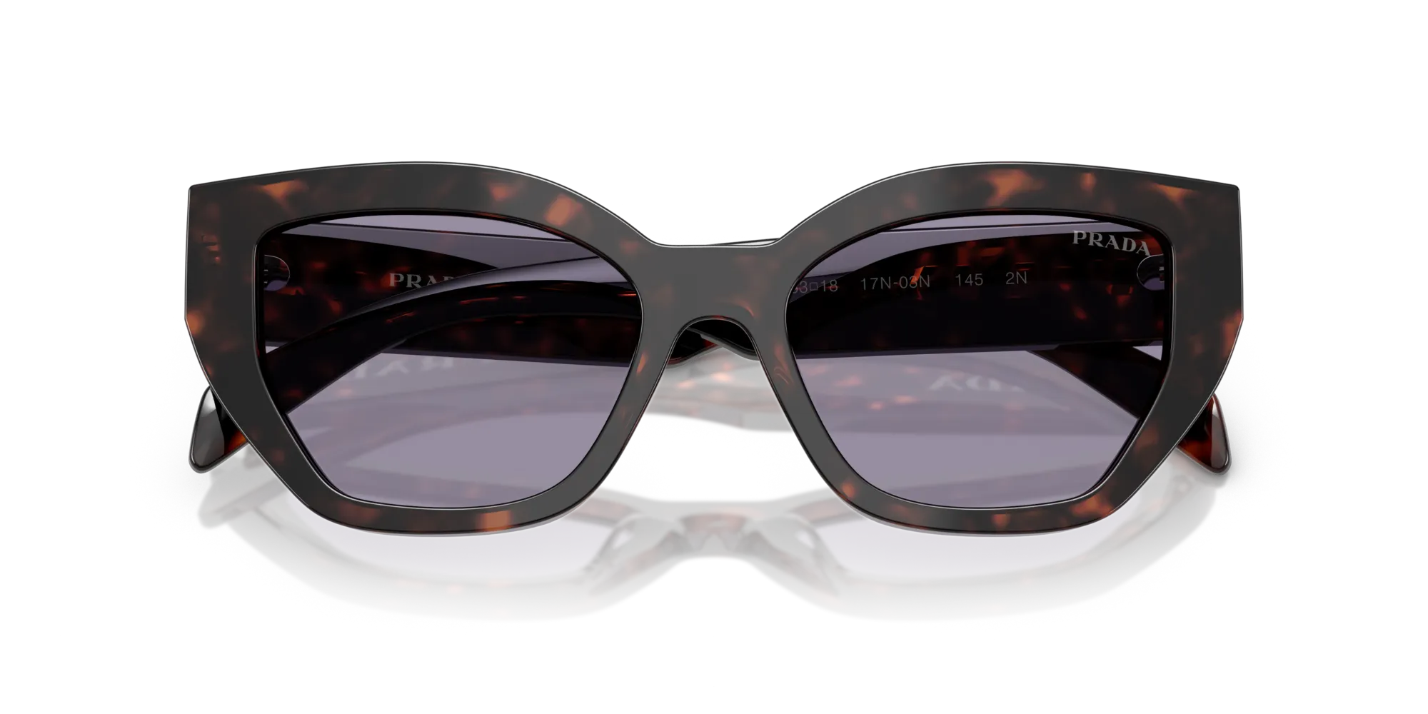 Prada PR A09S 17N03N Occhiali da sole Acetato Tartaruga Grigio Farfalla Normale - immagine 2