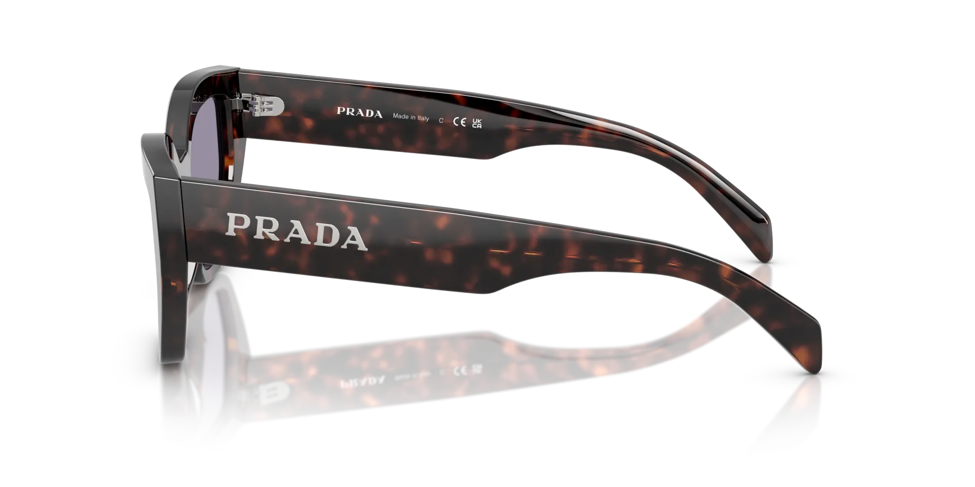 Prada PR A09S 17N03N Occhiali da sole Acetato Tartaruga Grigio Farfalla Normale - immagine 4
