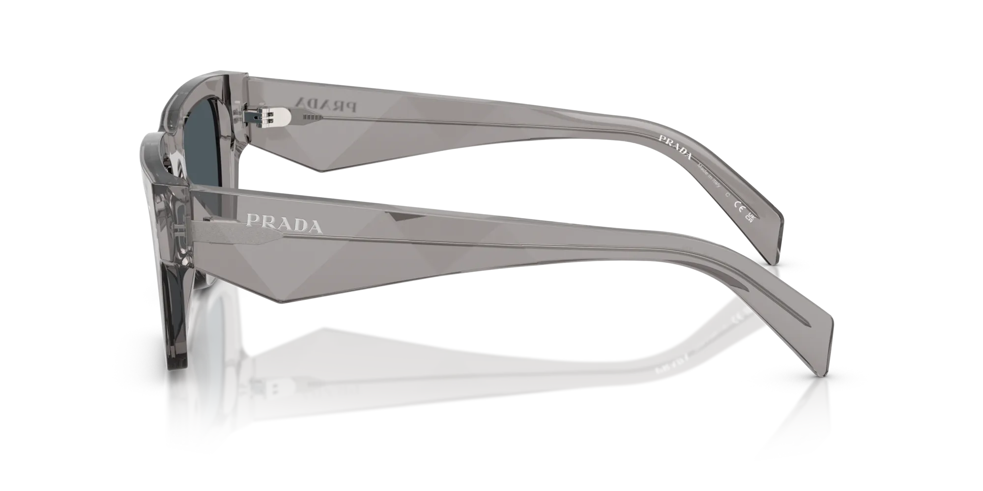 Prada PR A06S 16Z70B Occhiali da sole Acetato Grigio Grigio Pillow Normale - immagine 4