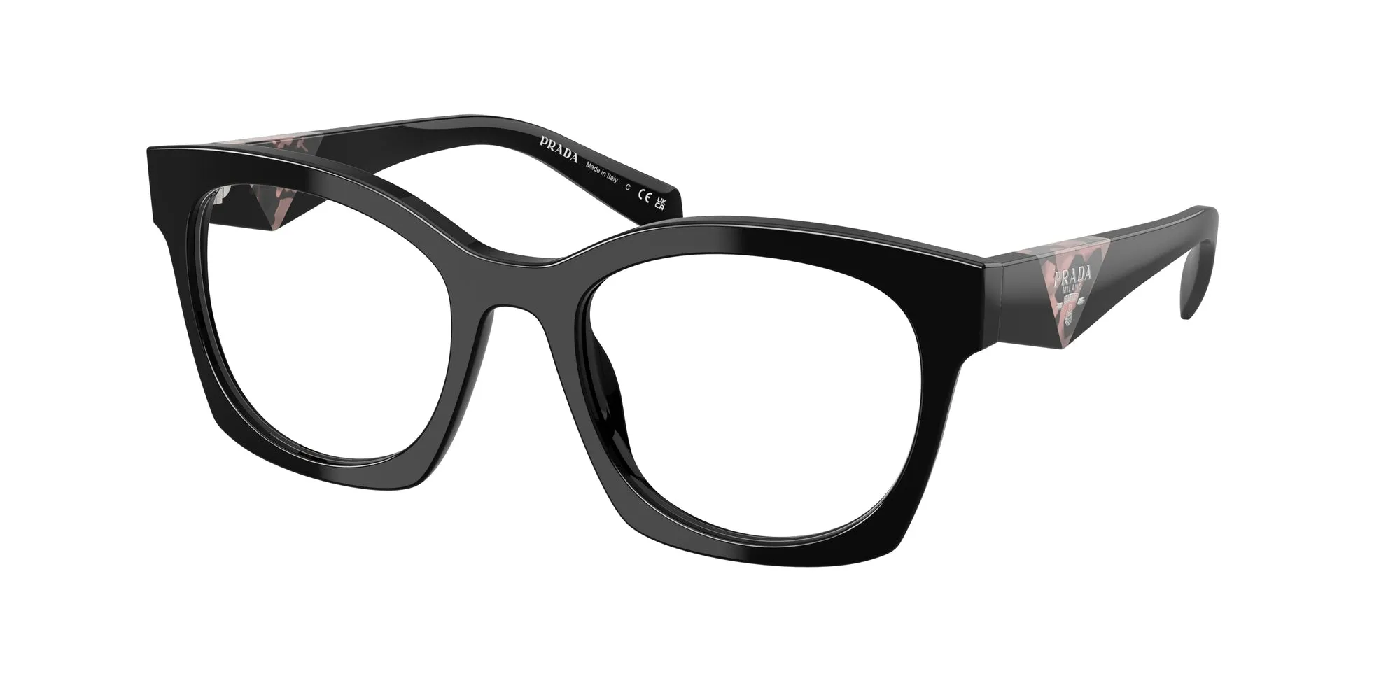 Prada PR A05V 27A1O1 Montature da vista Acetato Nero Geometrica Normale - immagine 1
