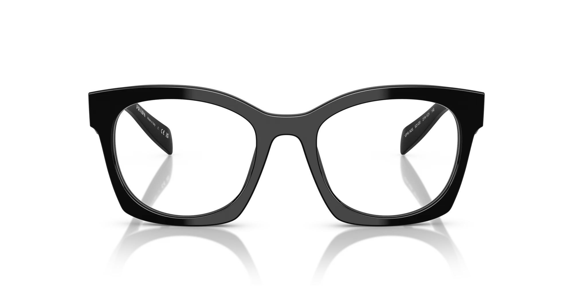 Prada PR A05V 27A1O1 Montature da vista Acetato Nero Geometrica Normale - immagine 3
