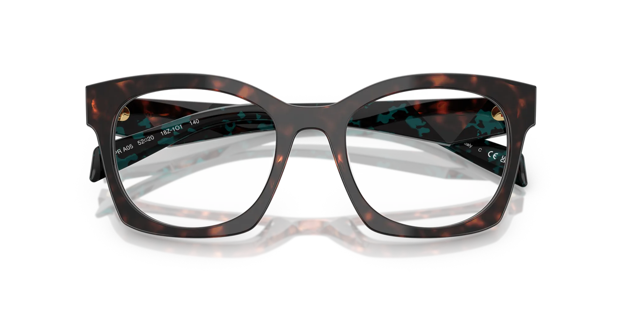 Prada PR A05V 18Z1O1 Montature da vista Acetato Tartaruga Trasparente Geometrica Normale - immagine 2