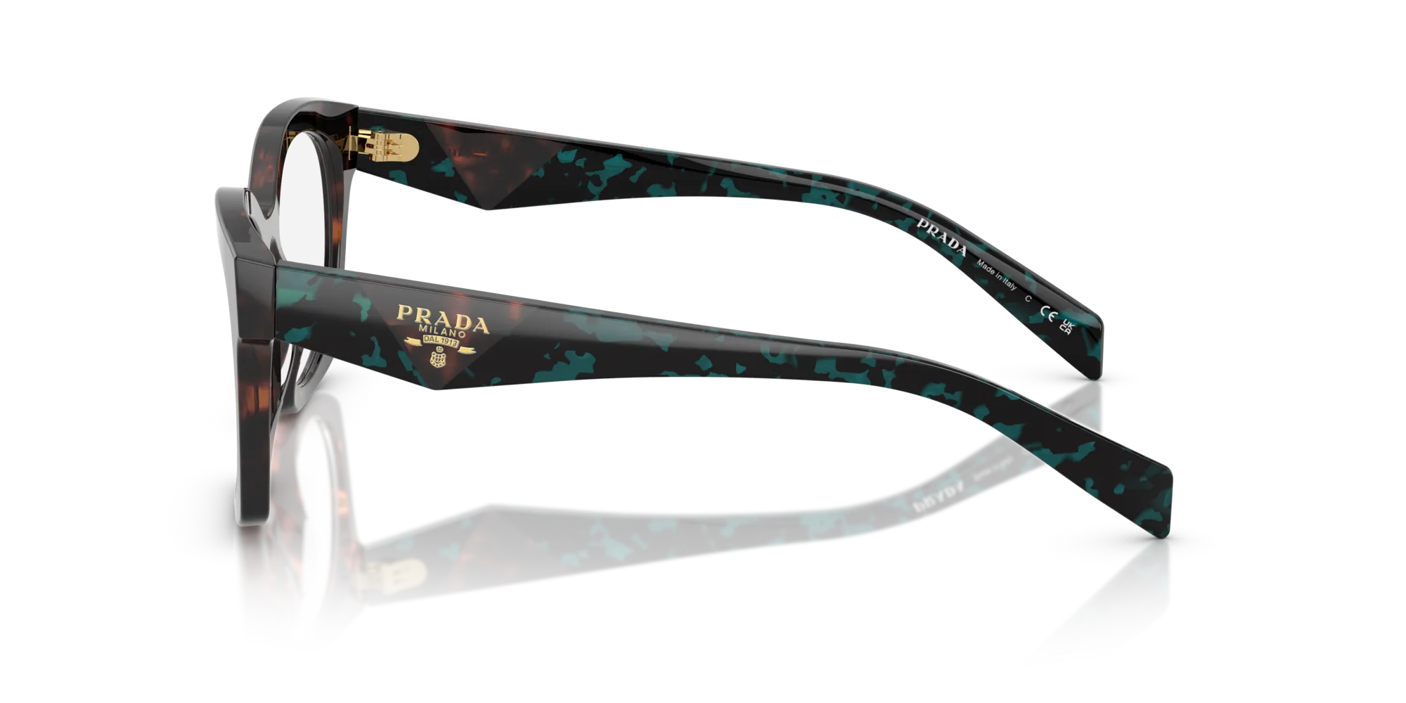 Prada PR A05V 18Z1O1 Montature da vista Acetato Tartaruga Trasparente Geometrica Normale - immagine 4