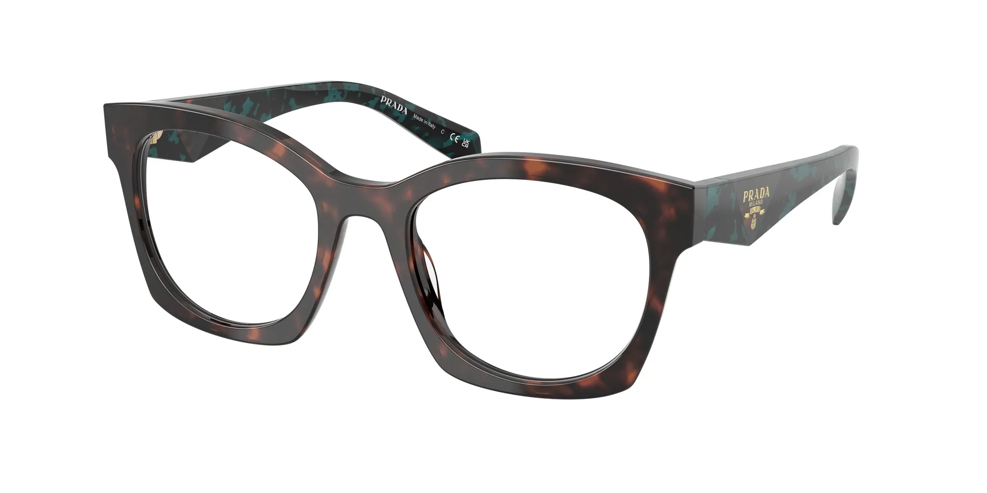 Prada PR A05V 18Z1O1 Montature da vista Acetato Tartaruga Geometrica Normale - immagine 1