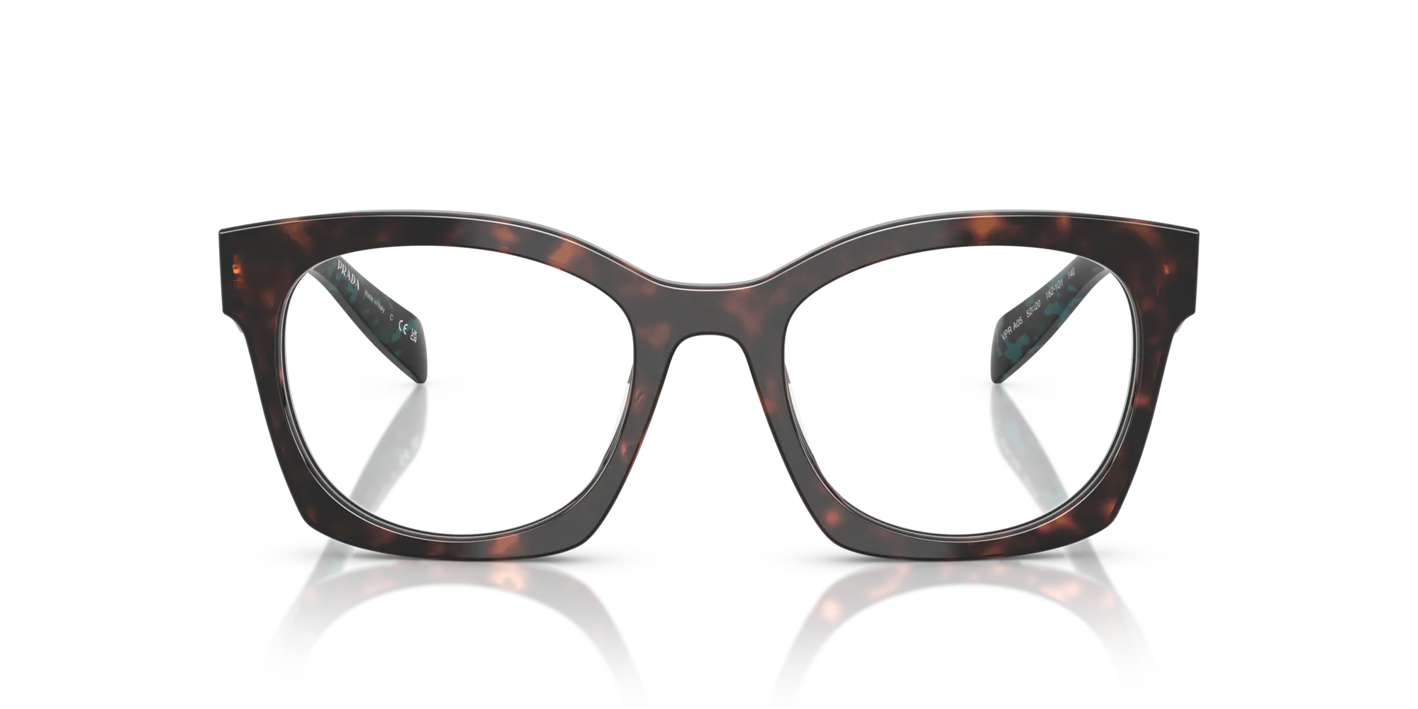 Prada PR A05V 18Z1O1 Montature da vista Acetato Tartaruga Geometrica Normale - immagine 3