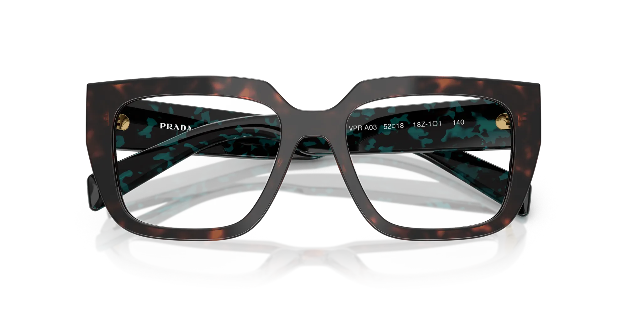 Prada PR A03V 18Z1O1 Montature da vista Acetato Tartaruga Geometrica Normale - immagine 2