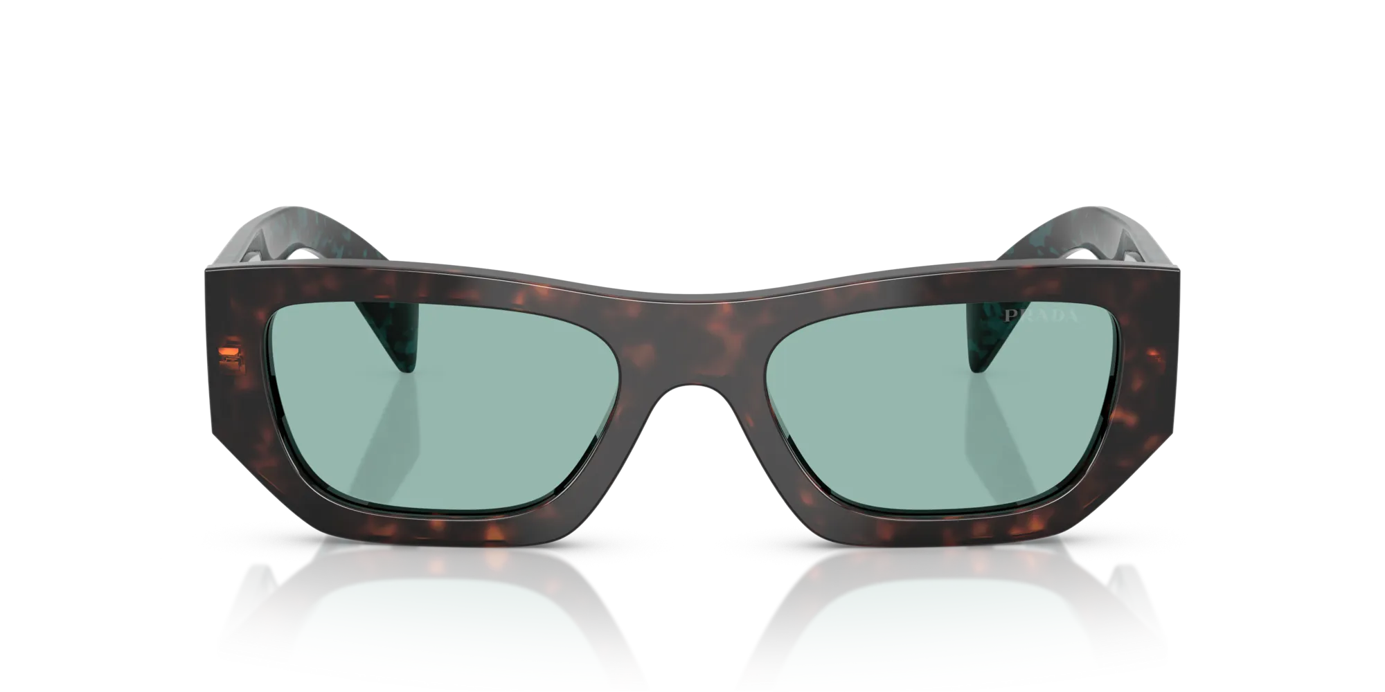 Prada PR A01S 18Z40K Occhiali da sole Acetato Tartaruga Verde Pillow Normale - immagine 3