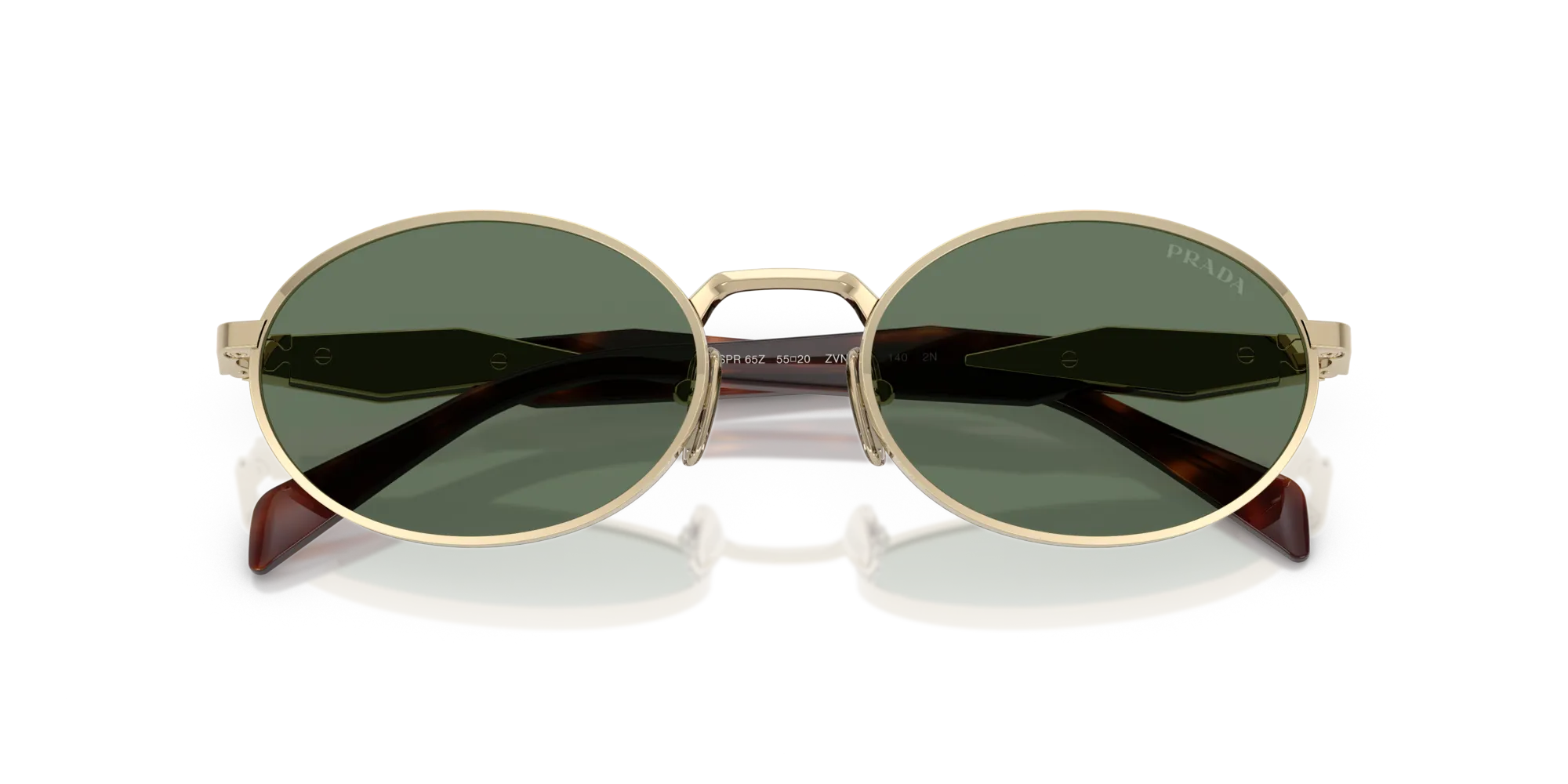 Prada PR 65ZS ZVN70L Occhiali da sole Metallo Oro Verde Rotonda Normale - immagine 2