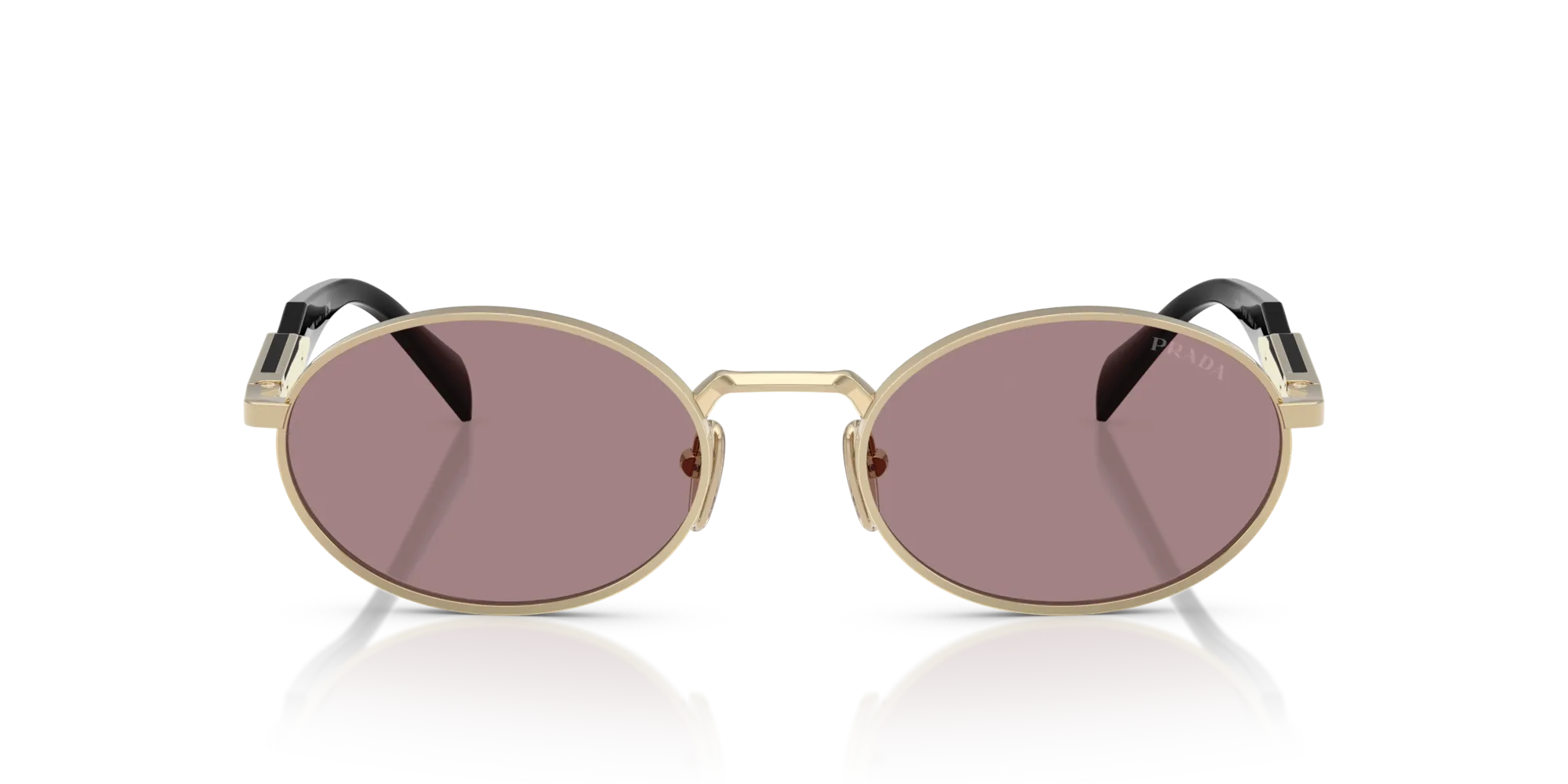 Prada PR 65ZS ZVN20I Occhiali da sole Metallo Oro Marrone Rotonda Normale - immagine 3