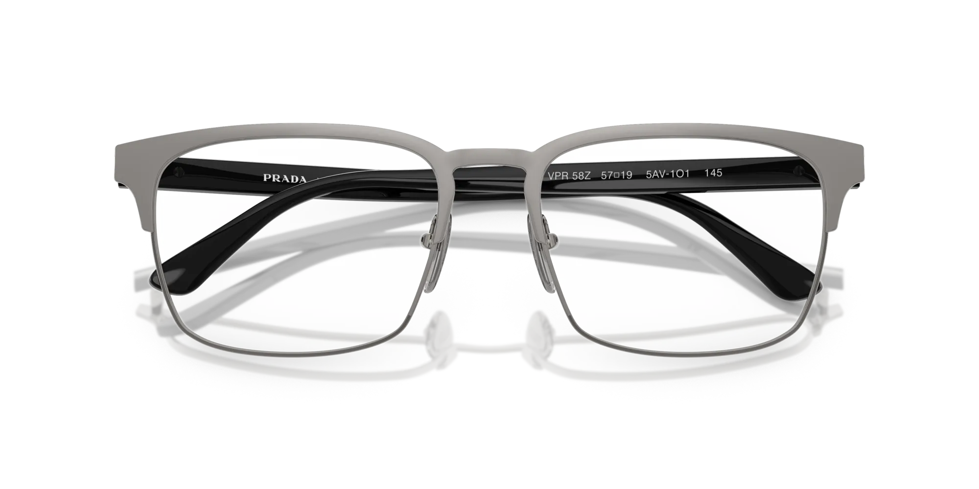 Prada PR 58ZV 5AV1O1 Montature da vista Acciaio Grigio Squadrata Normale - immagine 2