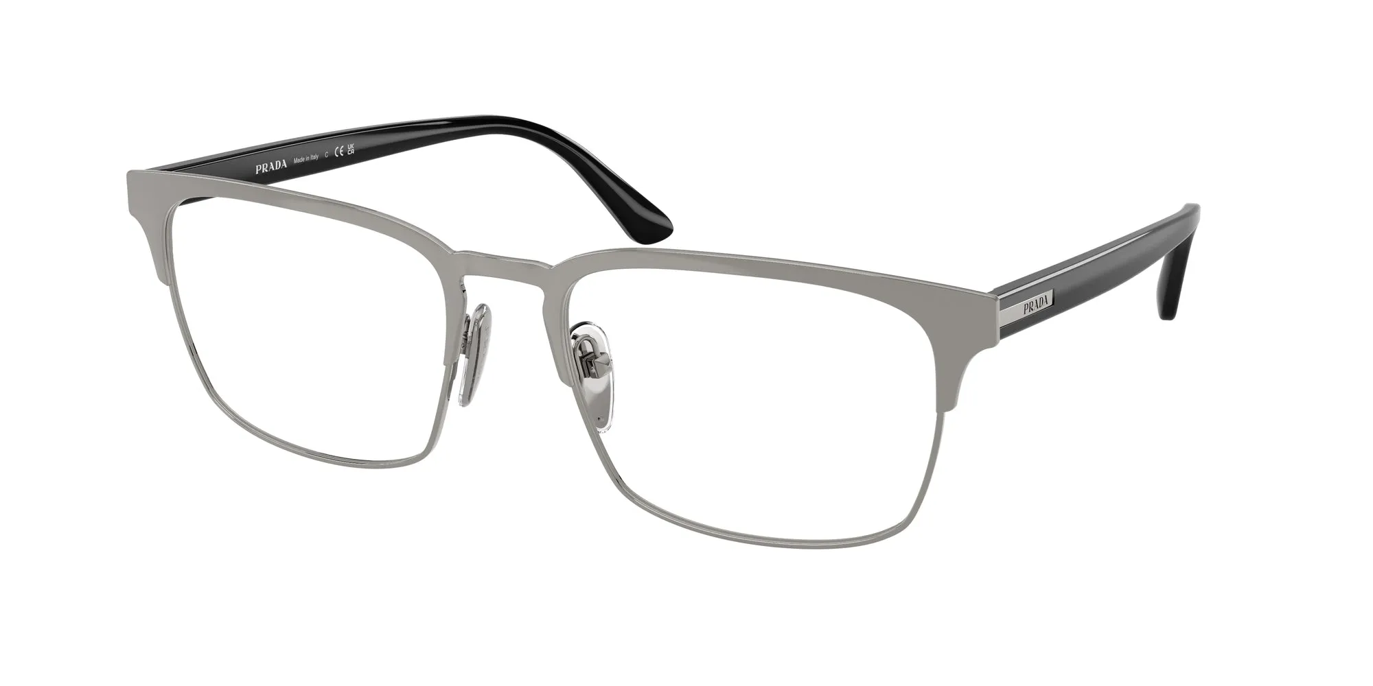 Prada PR 58ZV 5AV1O1 Montature da vista Acciaio Grigio Squadrata Normale - immagine 1