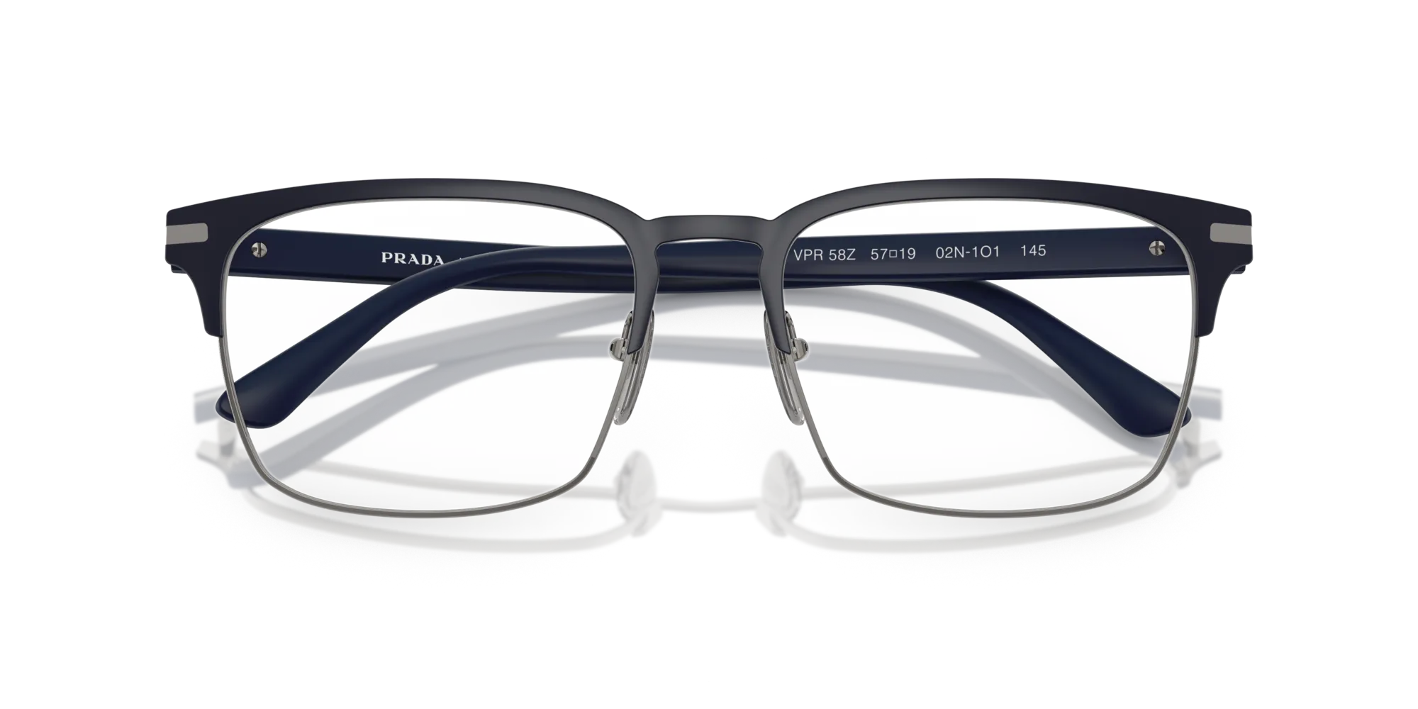 Prada PR 58ZV 02N1O1 Montature da vista Acciaio Blu Squadrata Normale - immagine 2