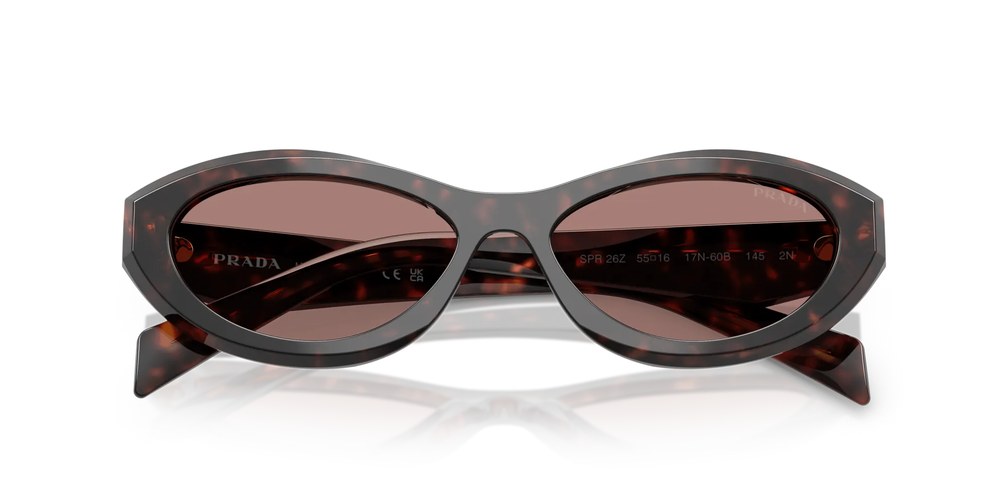 Prada PR 26ZS 17N60B Occhiali da sole Acetato Tartaruga Marrone Geometrica Normale - immagine 2