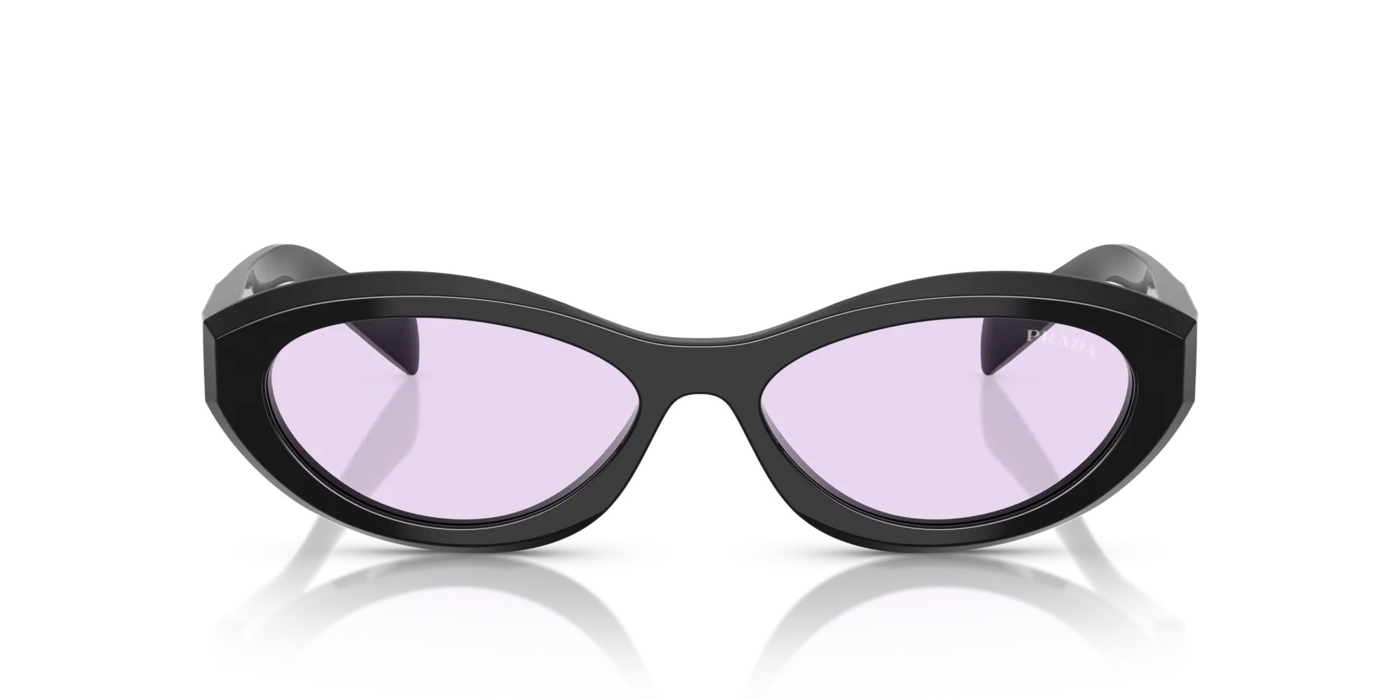 Prada PR 26ZS 16K40J Occhiali da sole Acetato Nero Viola Geometrica Normale - immagine 3