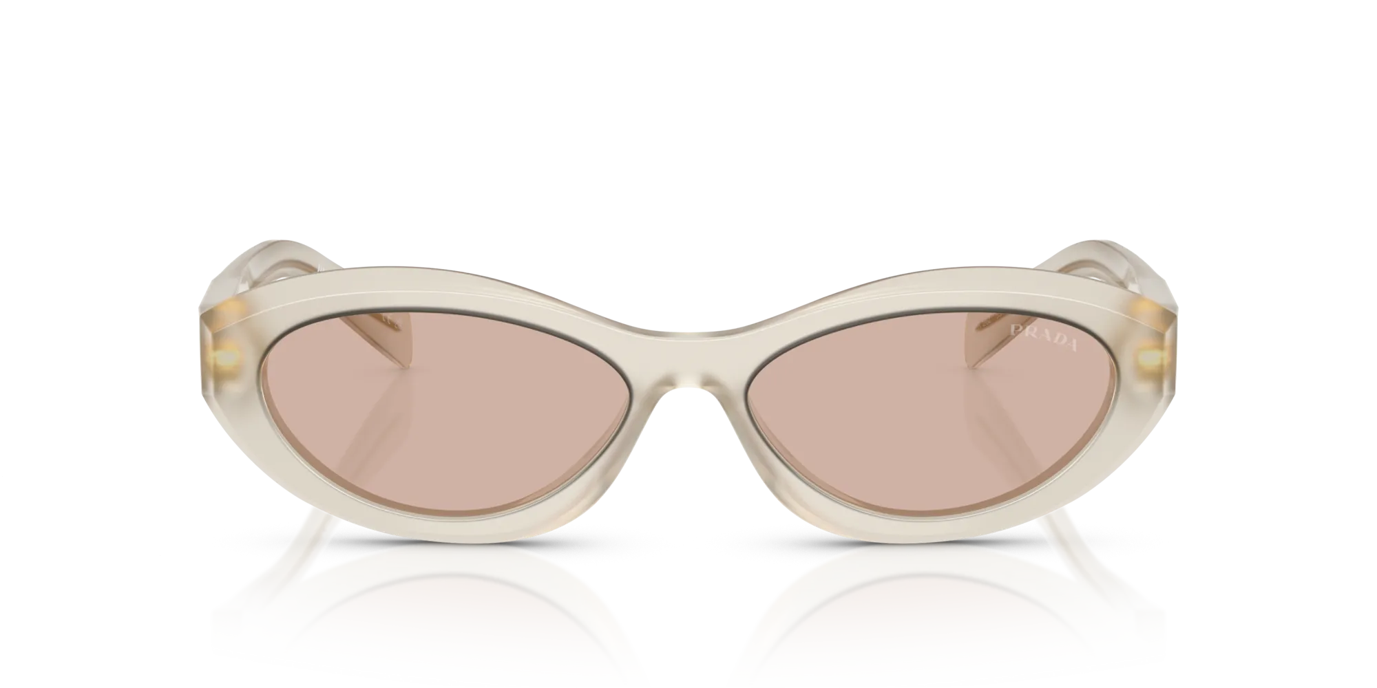 Prada PR 26ZS 12V4I2 Occhiali da sole Acetato Bianco Marrone Geometrica Normale - immagine 3