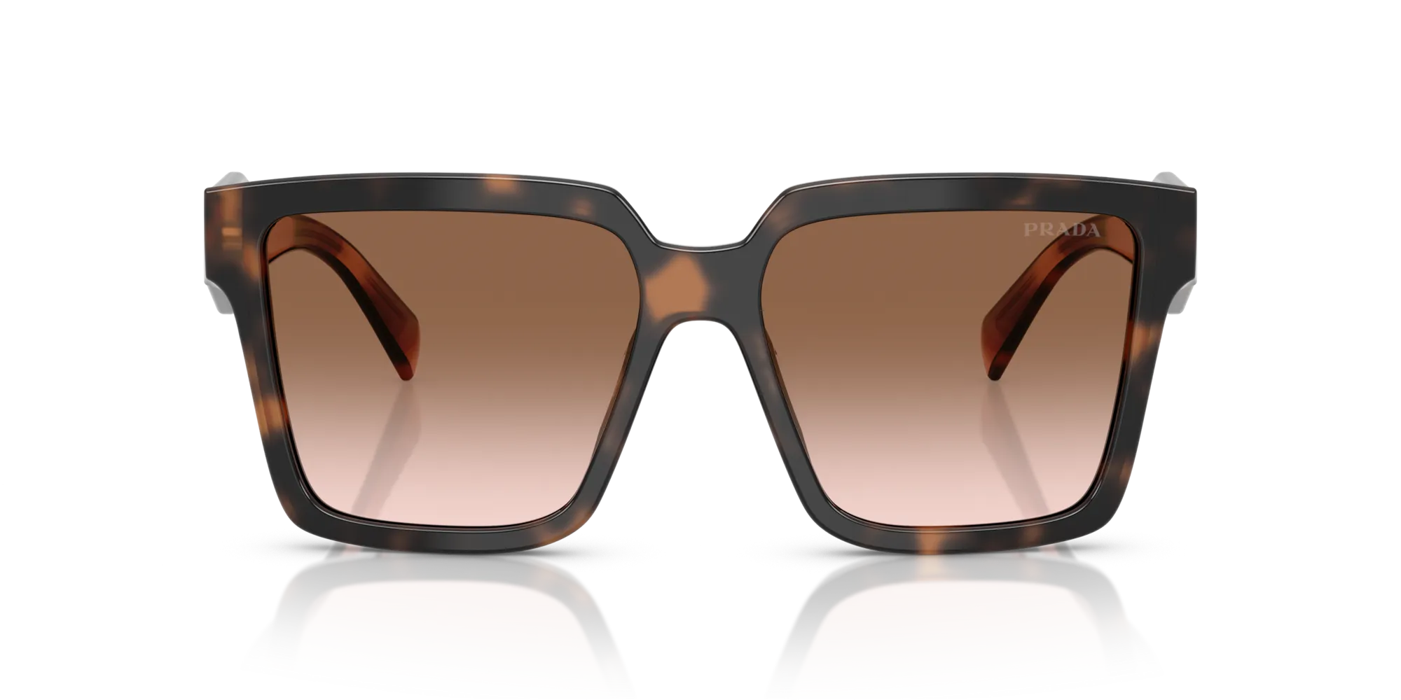 Prada PR 24ZS 23A0A6 Occhiali da sole Acetato Tartaruga Marrone Squadrata Normale Sfumato - immagine 3