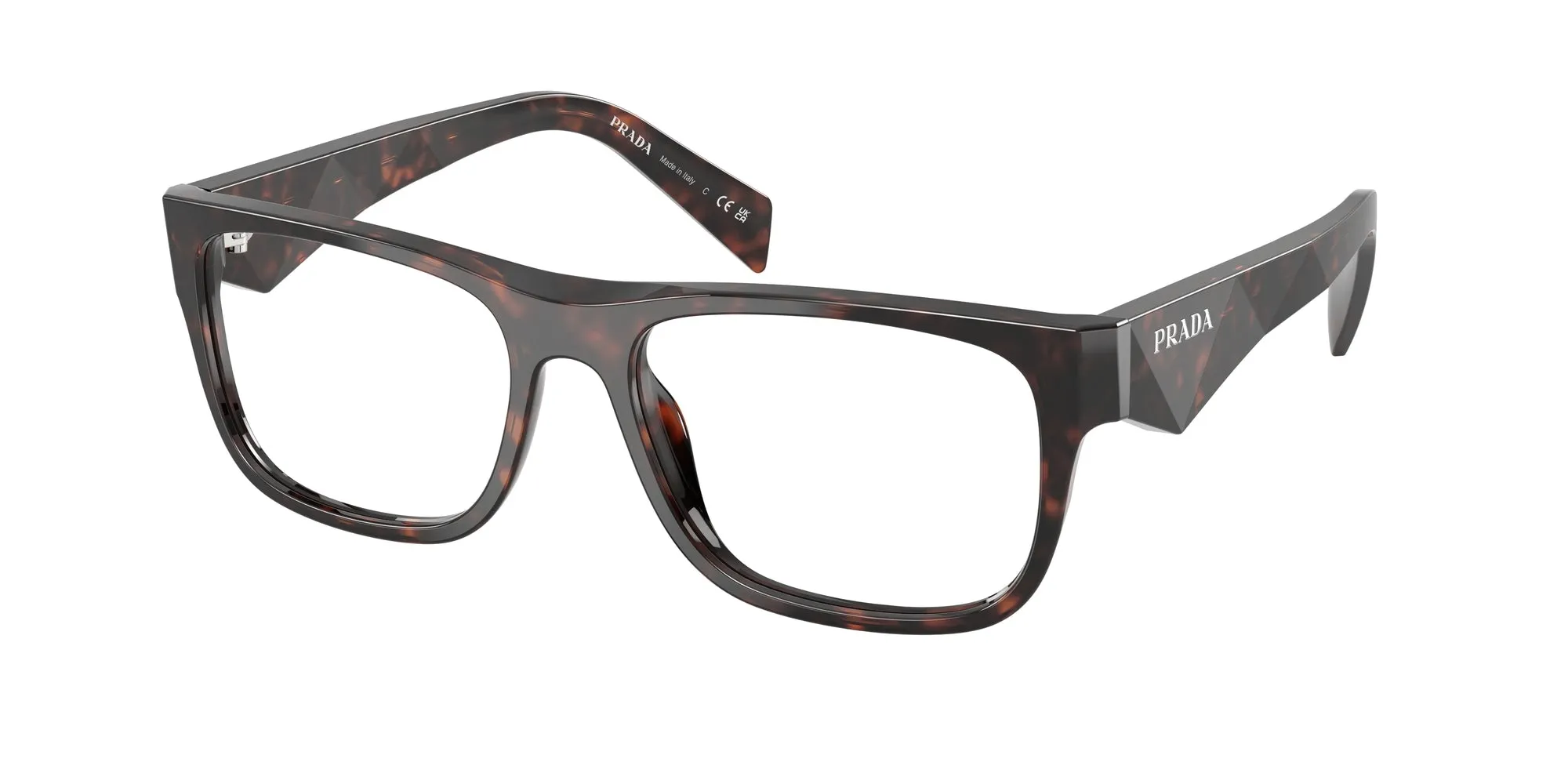 Prada PR 22ZV 17N1O1 Montature da vista Acetato Tartaruga Pillow Normale - immagine 1