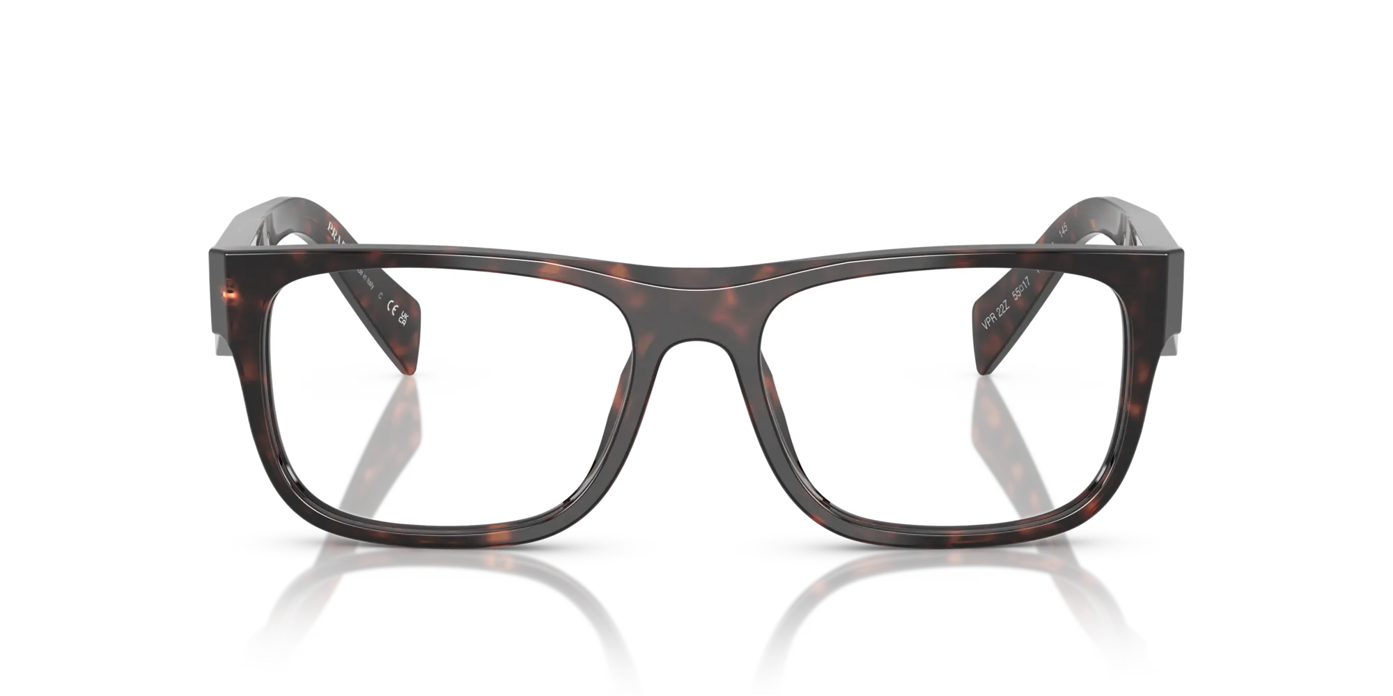 Prada PR 22ZV 17N1O1 Montature da vista Acetato Tartaruga Pillow Normale - immagine 3