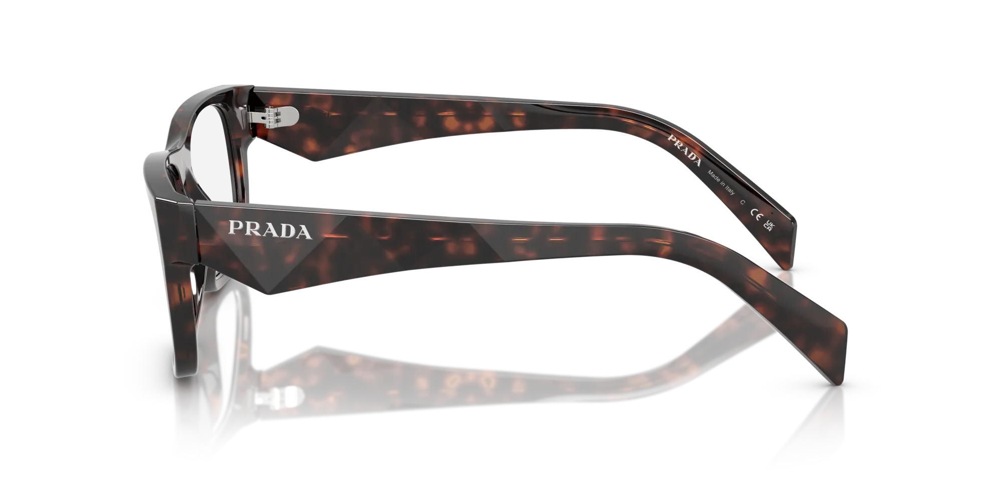 Prada PR 22ZV 17N1O1 Montature da vista Acetato Tartaruga Pillow Normale - immagine 4
