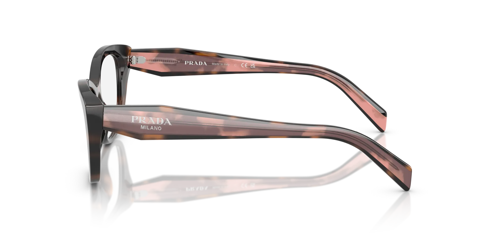 Prada PR 19WV 23A1O1 Montature da vista Acetato Tartaruga Cat Eye Normale - immagine 4