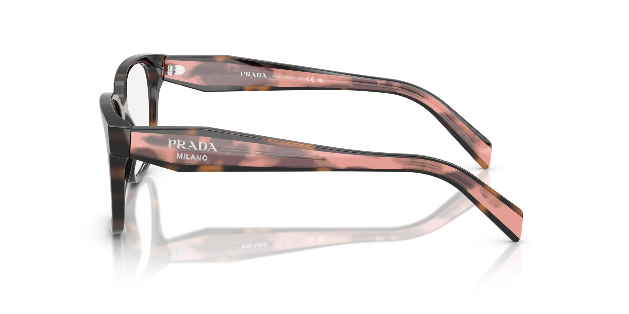 Prada PR 17ZV 23A1O1 Montature da vista Acetato Tartaruga Trasparente Squadrata Normale - immagine 4