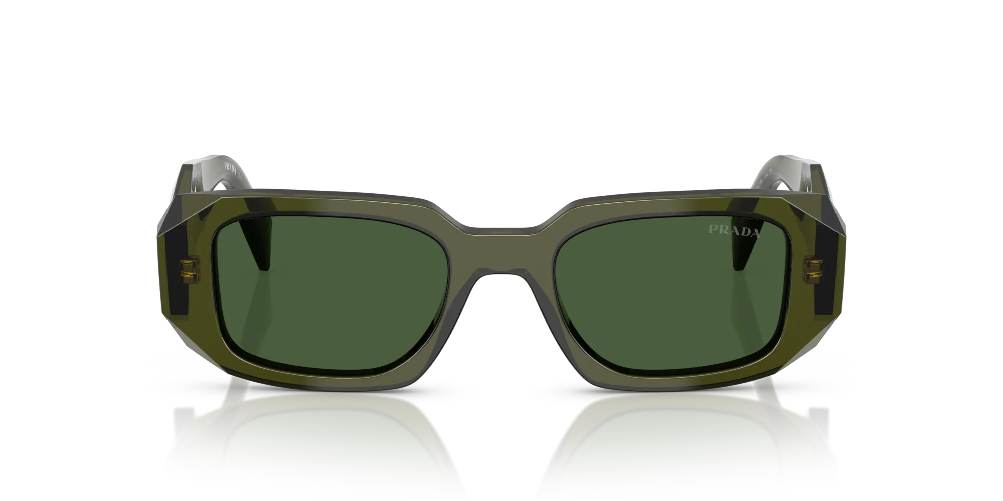 Prada PR 17WS 19Z1I0 Occhiali da sole Acetato Verde Verde Squadrata Normale - immagine 3