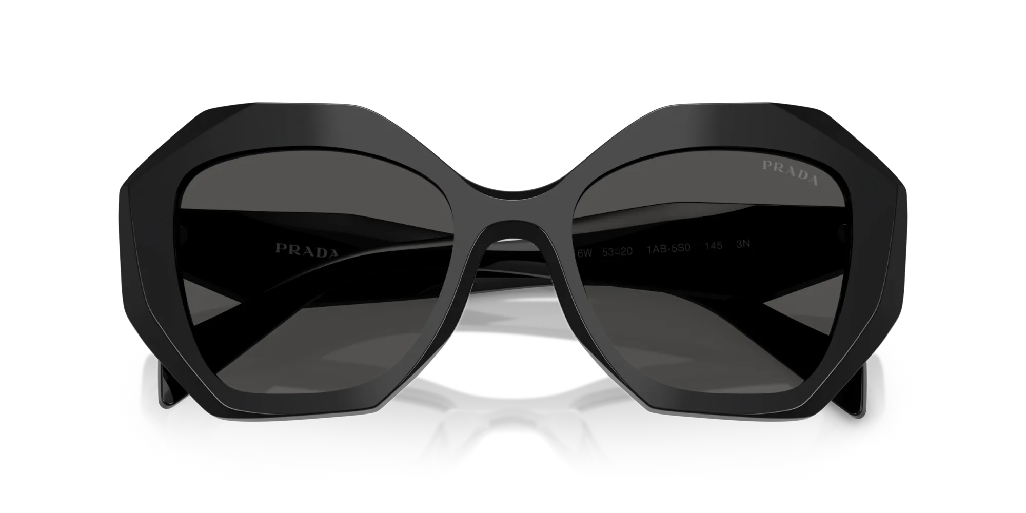 Prada PR 16WS 1AB5S0 Occhiali da sole Acetato Nero Grigio Geometrica Normale - immagine 2