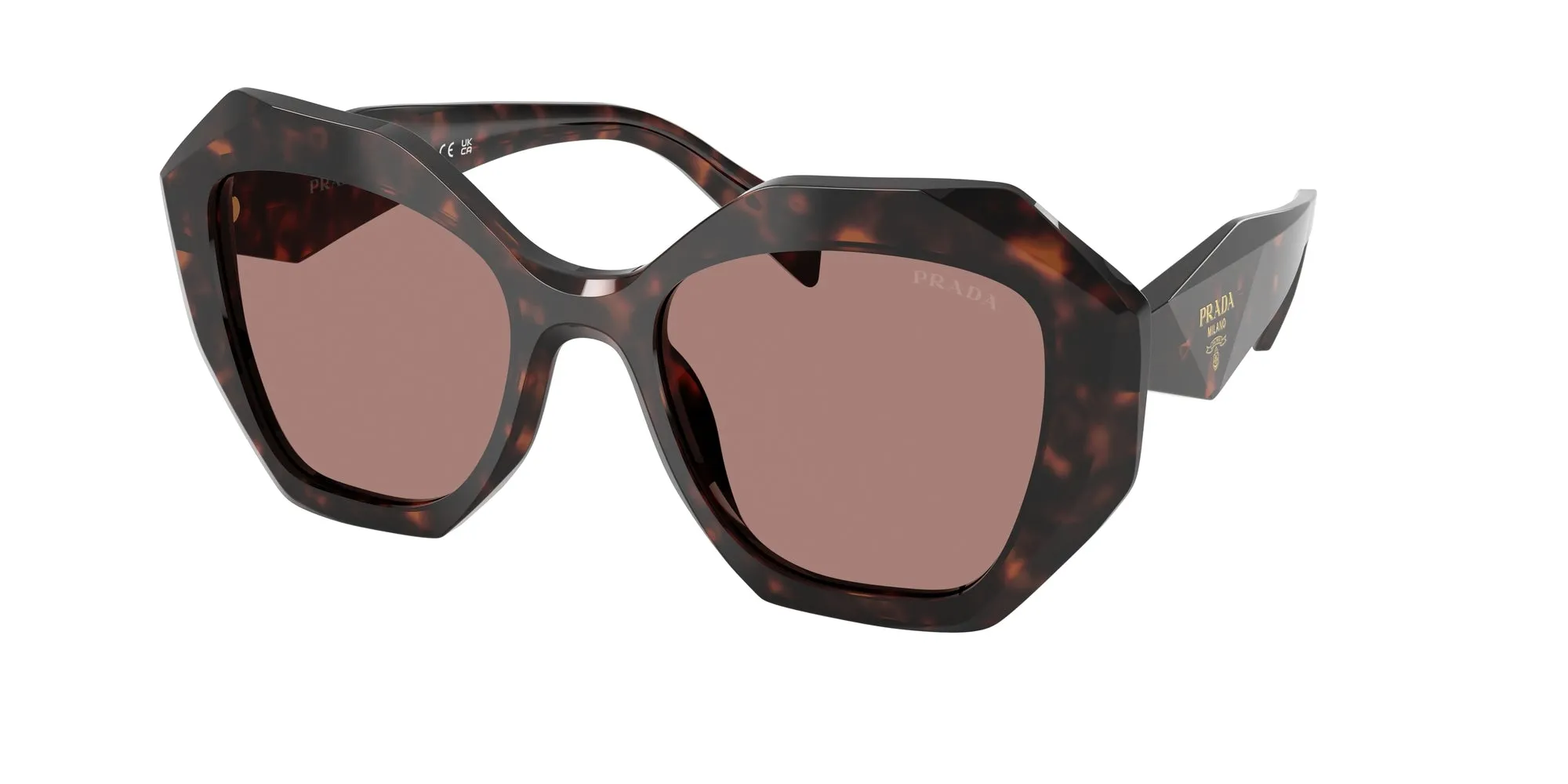 Prada PR 16WS 17N60B Occhiali da sole Acetato Tartaruga Marrone Geometrica Normale - immagine 1
