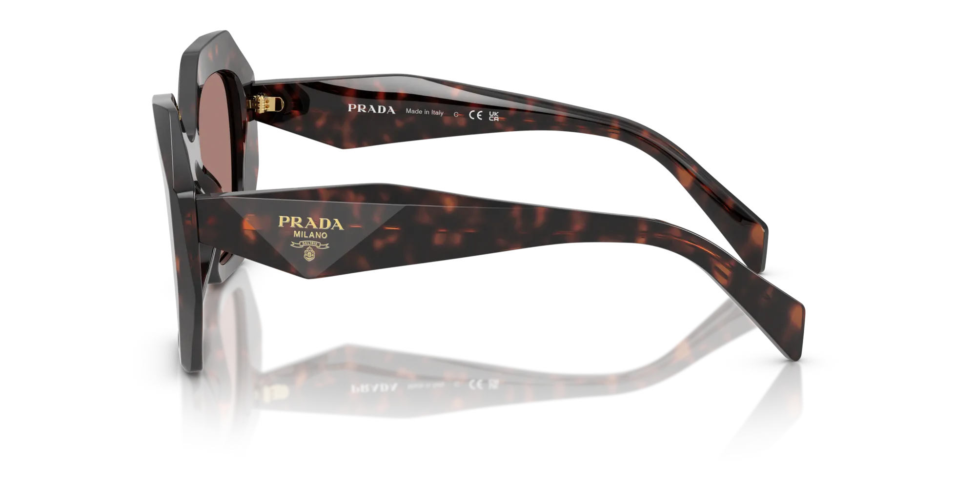 Prada PR 16WS 17N60B Occhiali da sole Acetato Tartaruga Marrone Geometrica Normale - immagine 4