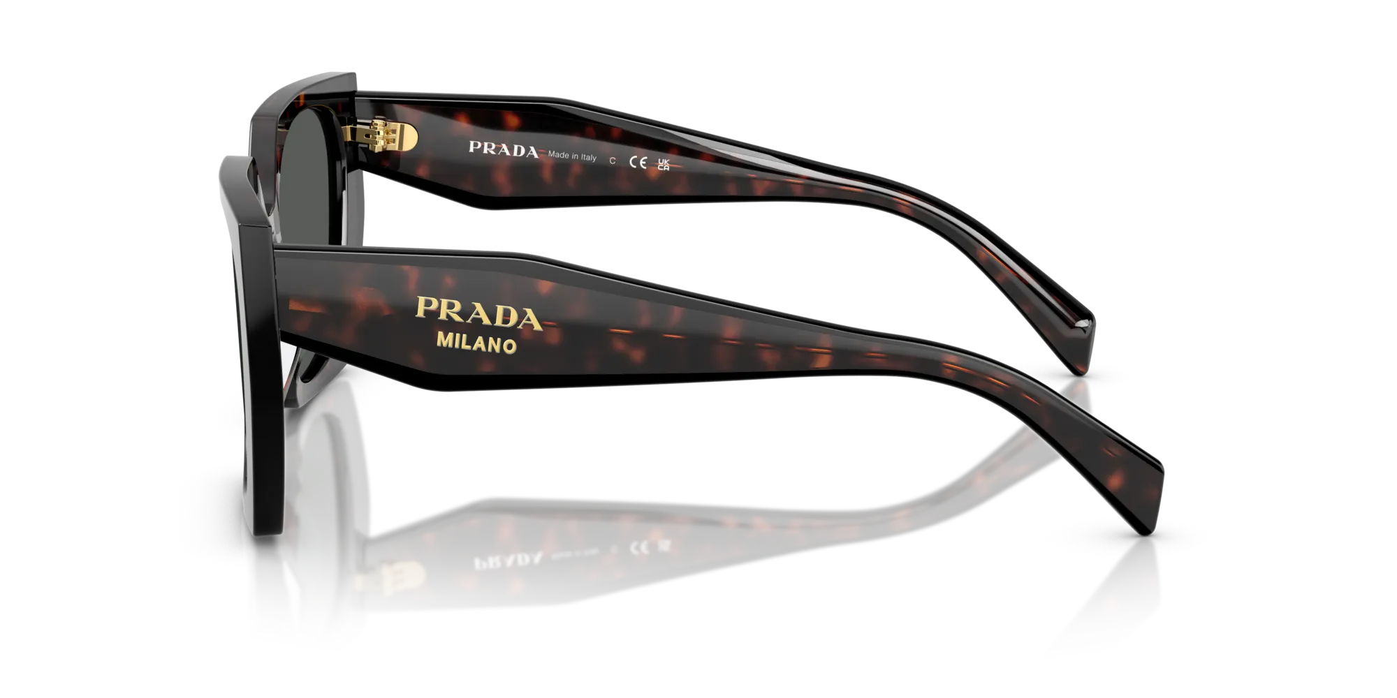 Prada PR 15WS 24B40L Occhiali da sole Acetato Havana Grigio Squadrata Normale - immagine 4
