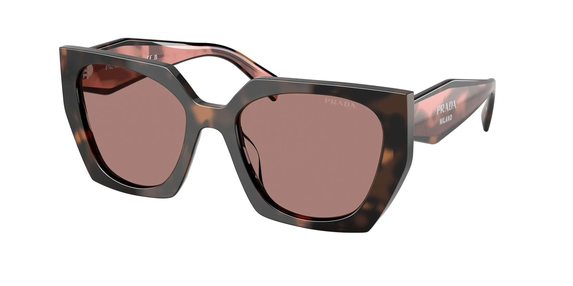 Prada PR 15WS 23A60B Occhiali da sole Acetato Tartaruga Marrone Squadrata Normale - immagine 1