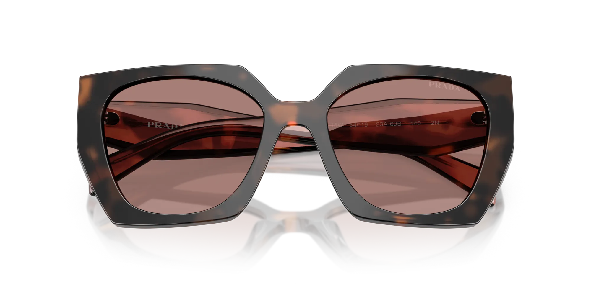 Prada PR 15WS 23A60B Occhiali da sole Acetato Tartaruga Marrone Squadrata Normale - immagine 2