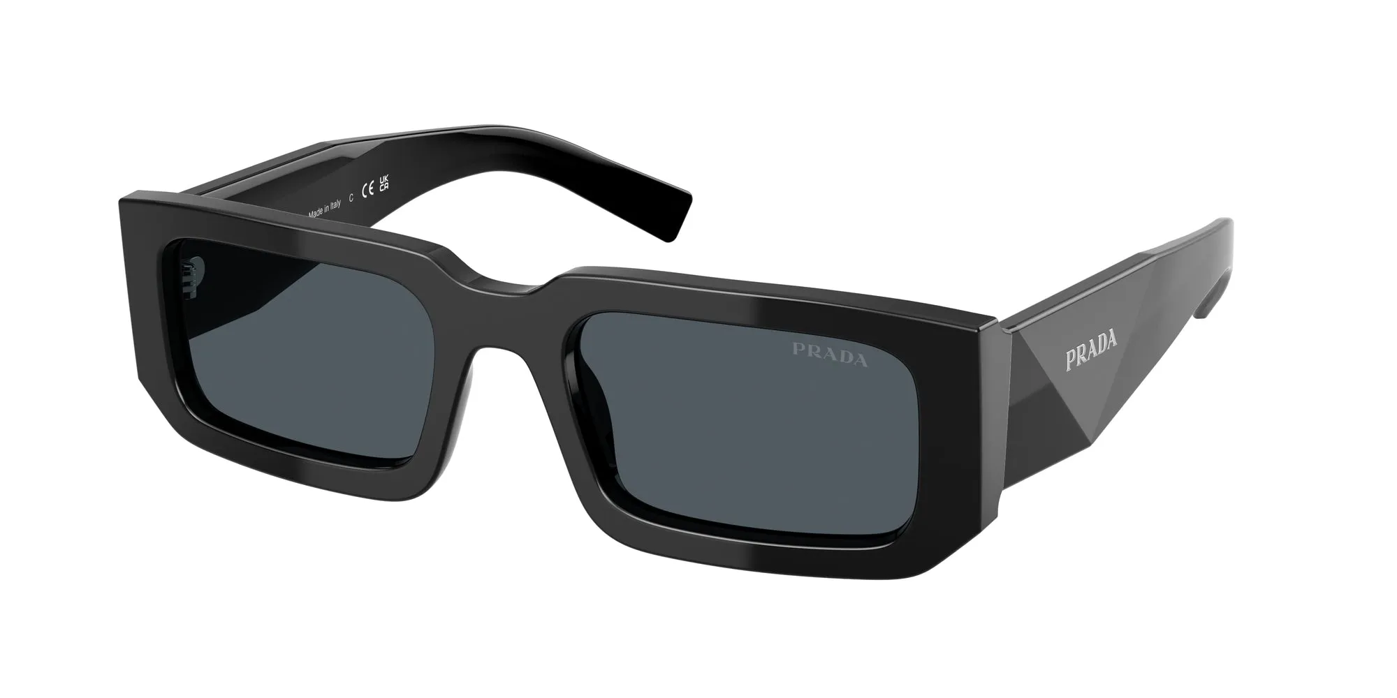 Prada PR 06YS 16K2K1 Occhiali da sole Acetato Nero Grigio Squadrata Normale - immagine 1