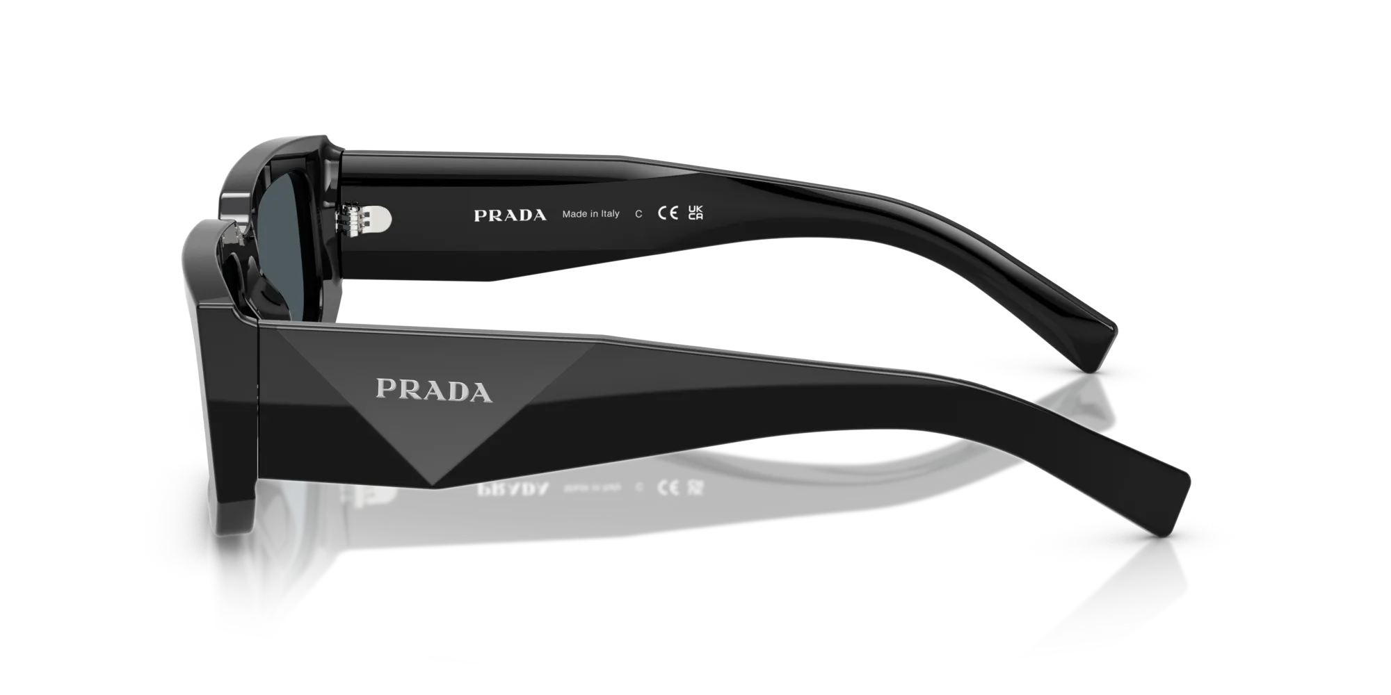 Prada PR 06YS 16K2K1 Occhiali da sole Acetato Nero Grigio Squadrata Normale - immagine 4