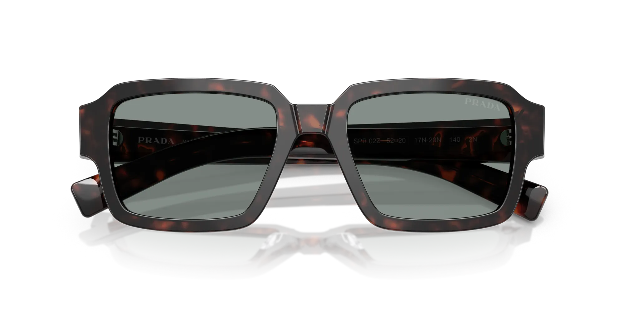 Prada PR 02ZS 17N20N Occhiali da sole Acetato Tartaruga Blu Squadrata Normale - immagine 2