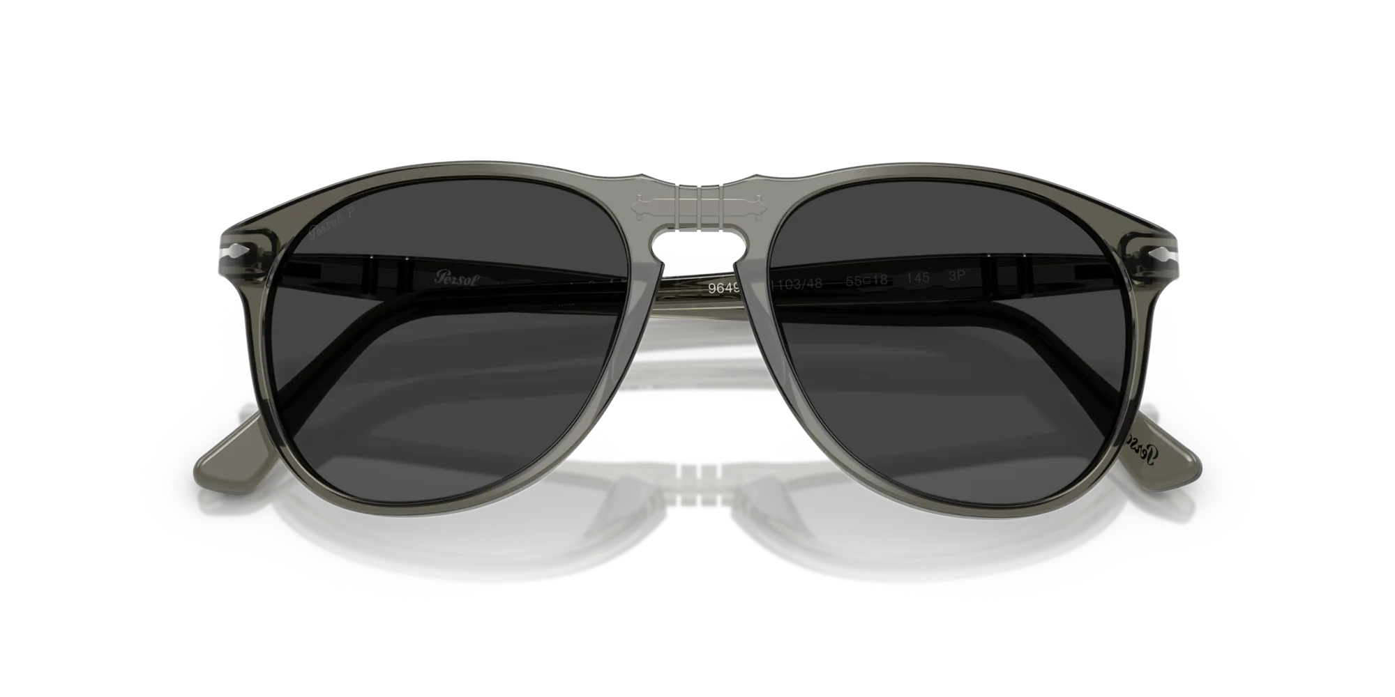 Persol PO9649S 110348 Occhiali da sole Acetato Grigio Grigio Pilot Polarizzata - immagine 2