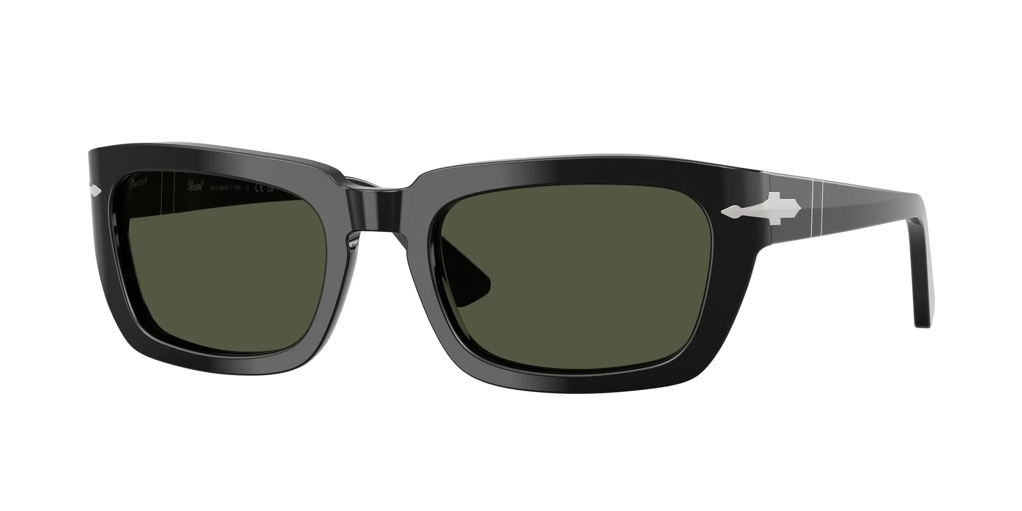 Persol PO3367S 95/31 Occhiali da sole Acetato Nero Verde Pillow Normale - immagine 1
