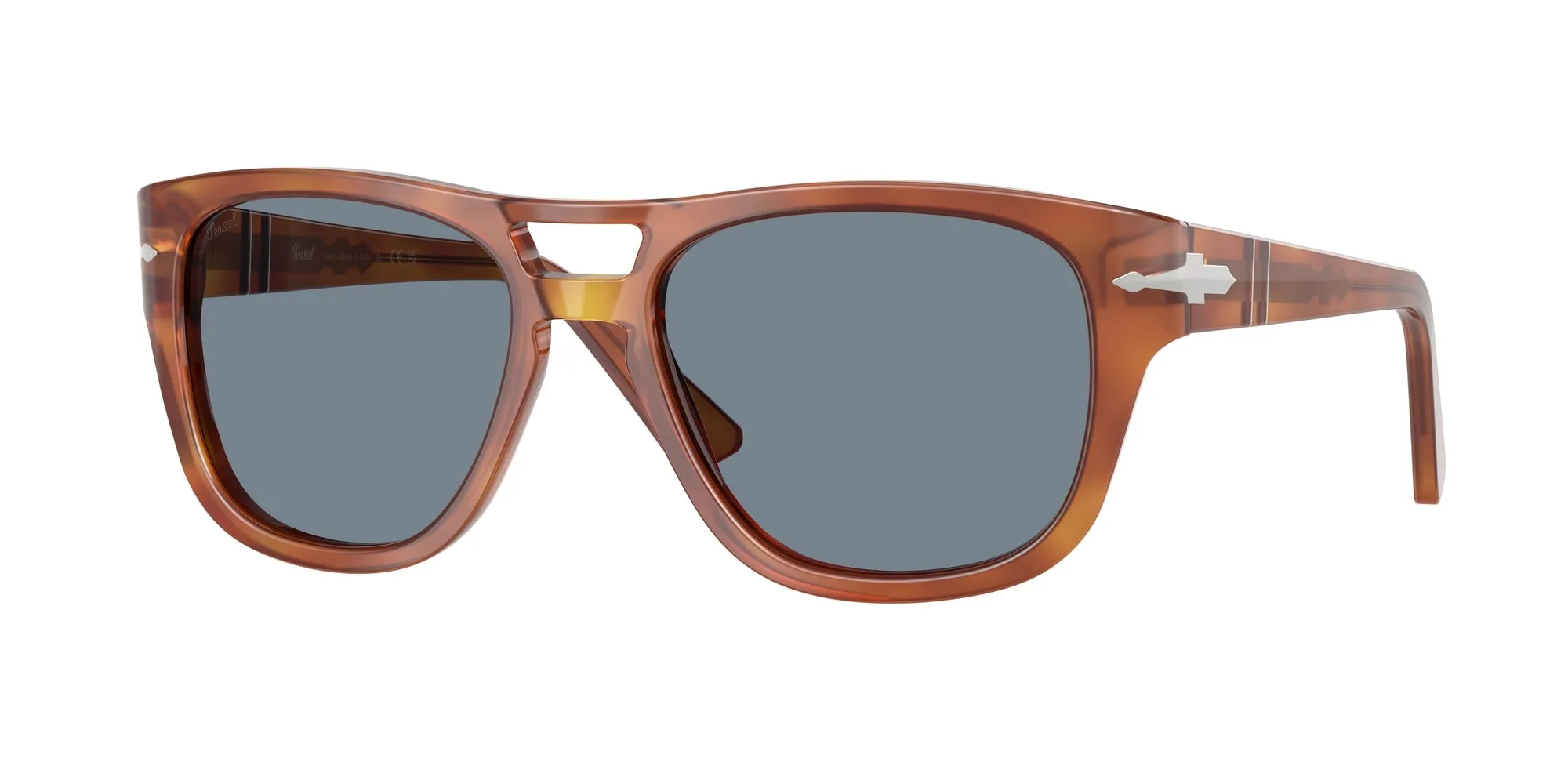 Persol PO3366S 96/56 Occhiali da sole Acetato Marrone Blu Squadrata Normale - immagine 1