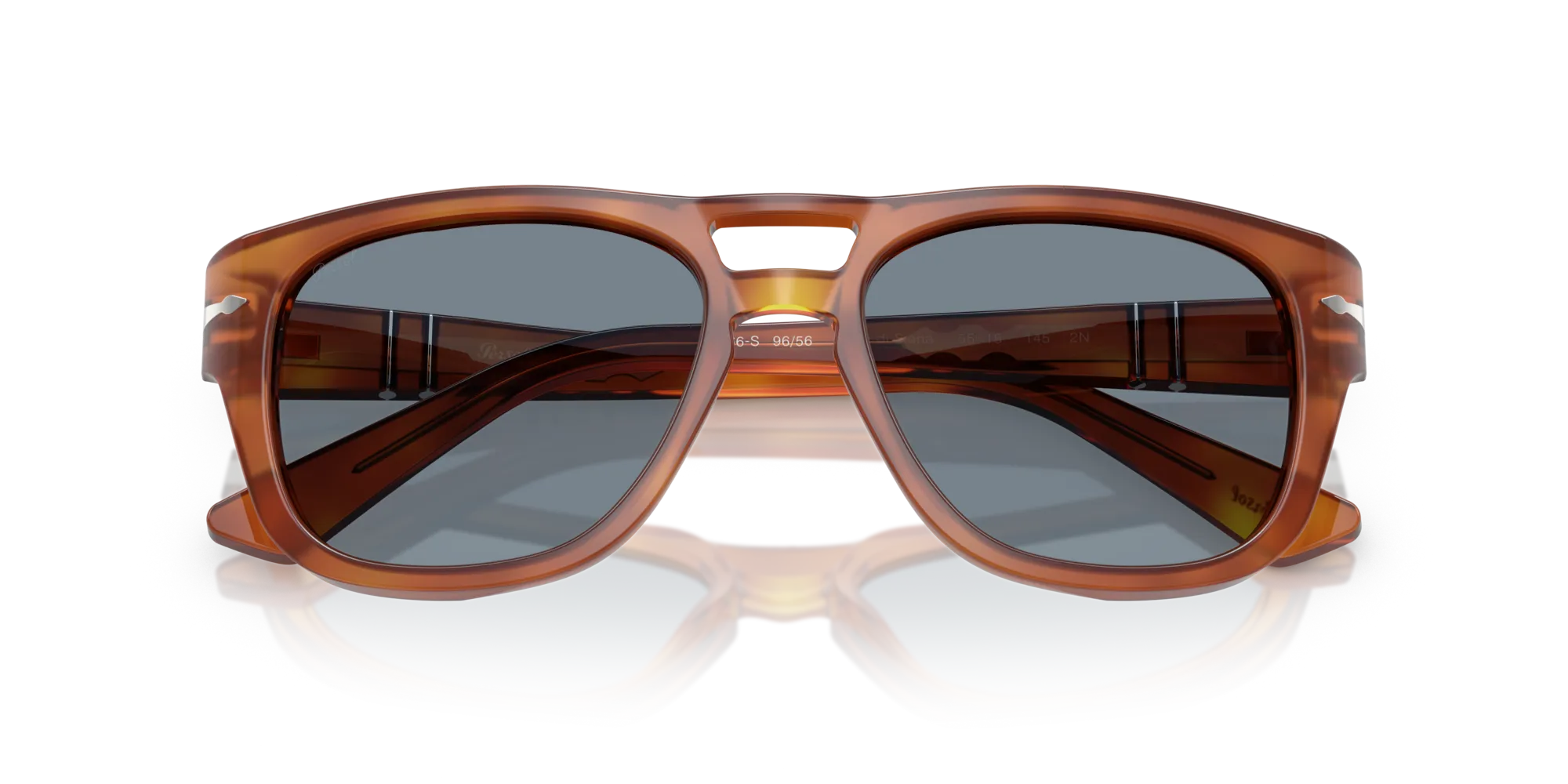 Persol PO3366S 96/56 Occhiali da sole Acetato Marrone Blu Squadrata Normale - immagine 2