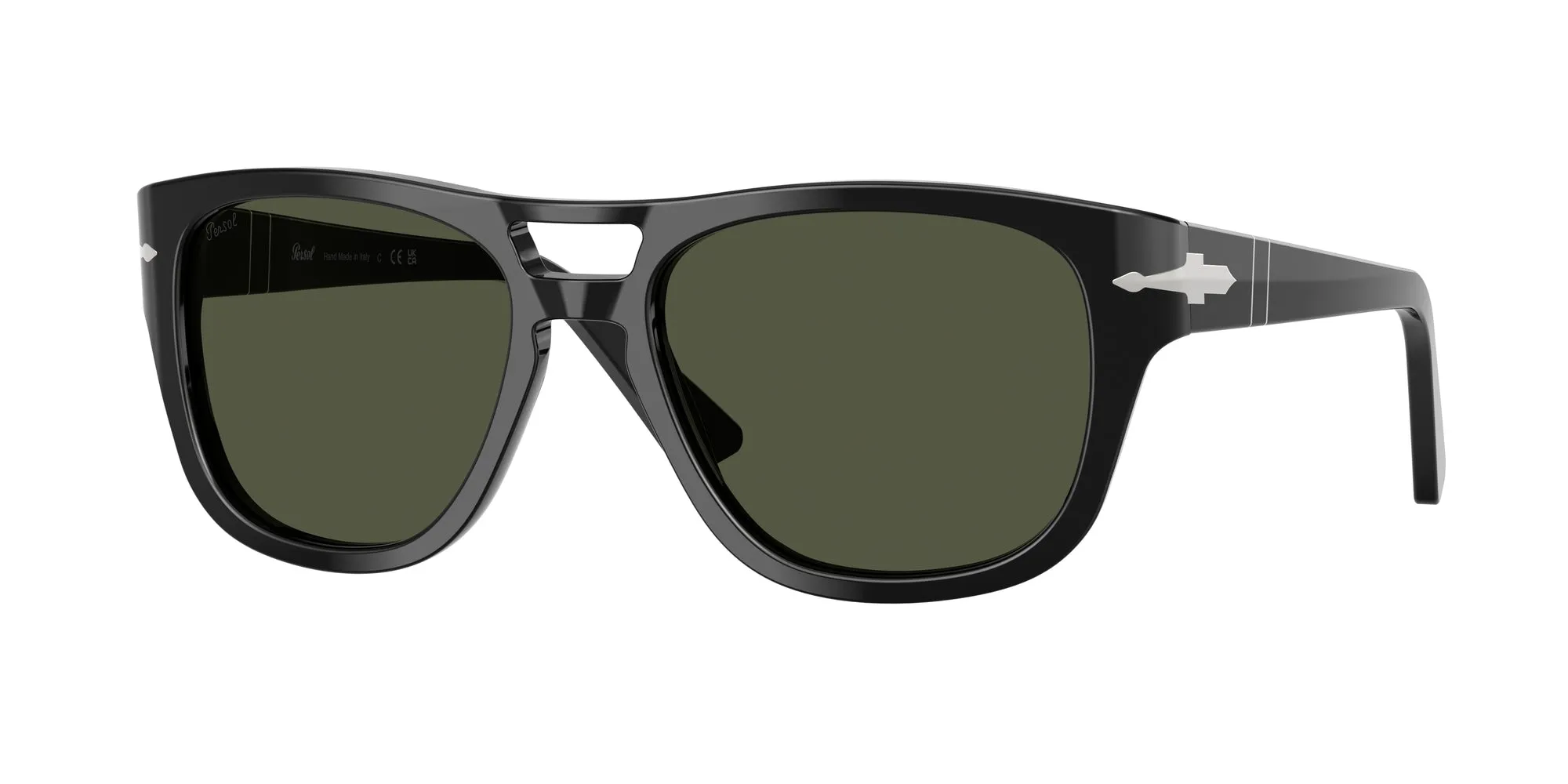 Persol PO3366S 95/31 Occhiali da sole Acetato Nero Verde Squadrata Normale - immagine 1