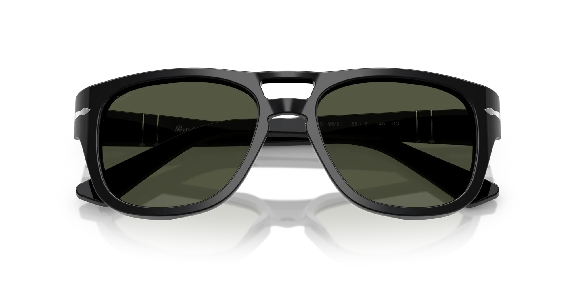 Persol PO3366S 95/31 Occhiali da sole Acetato Nero Verde Squadrata Normale - immagine 2