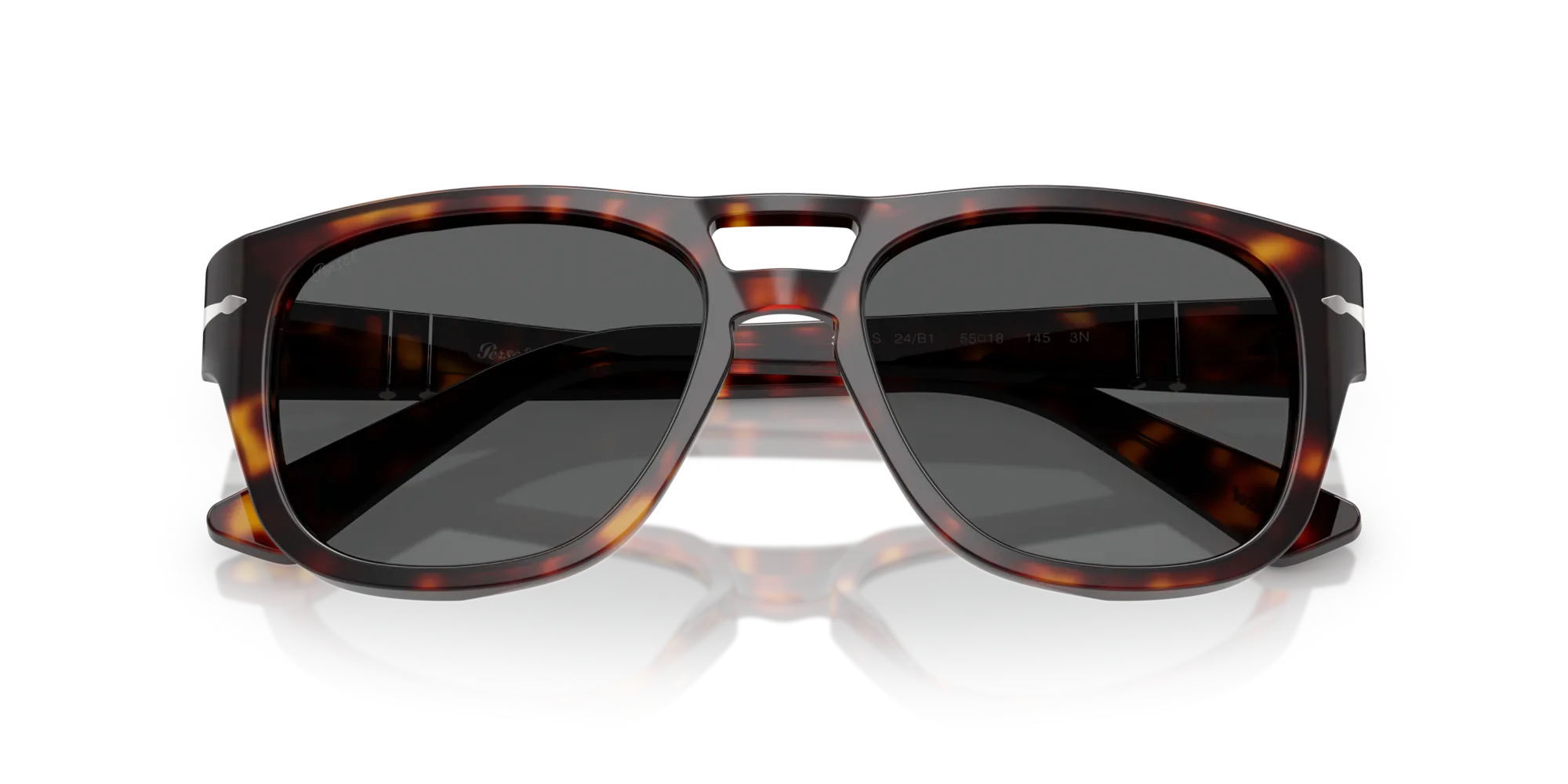 Persol PO3366S 24/B1 Occhiali da sole Acetato Tartaruga Grigio Squadrata Normale - immagine 2