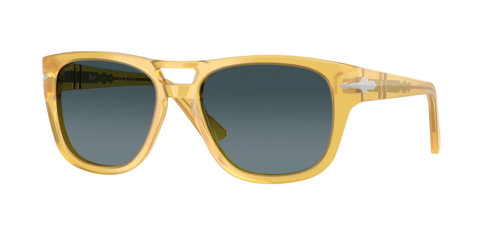 Persol PO3366S 204/S3 Occhiali da sole Acetato Giallo Blu Squadrata Polarizzata Sfumato - immagine 1